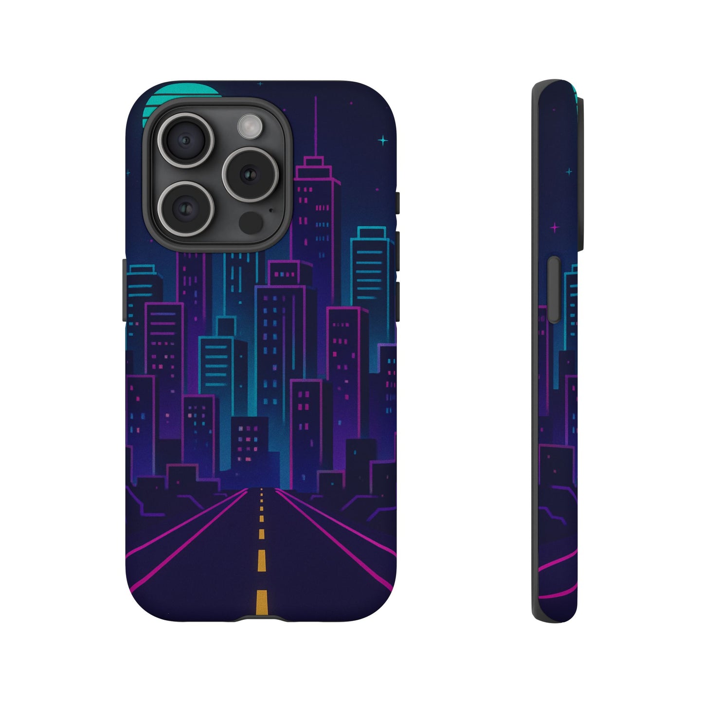 Cityscape Phone Case, Tough Cases, Urban Style, Nighttime Vibe, Phone Cover, Gift for City Lovers, Modern Design