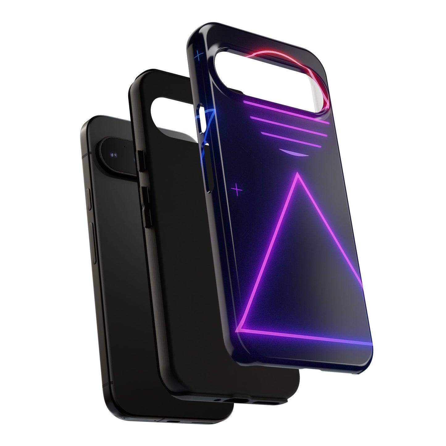 Retro Neon Phone Case, Tough Cases for iPhone, 80s Aesthetic Phone Cover, Abstract Neon Design, Gift for Tech Lovers