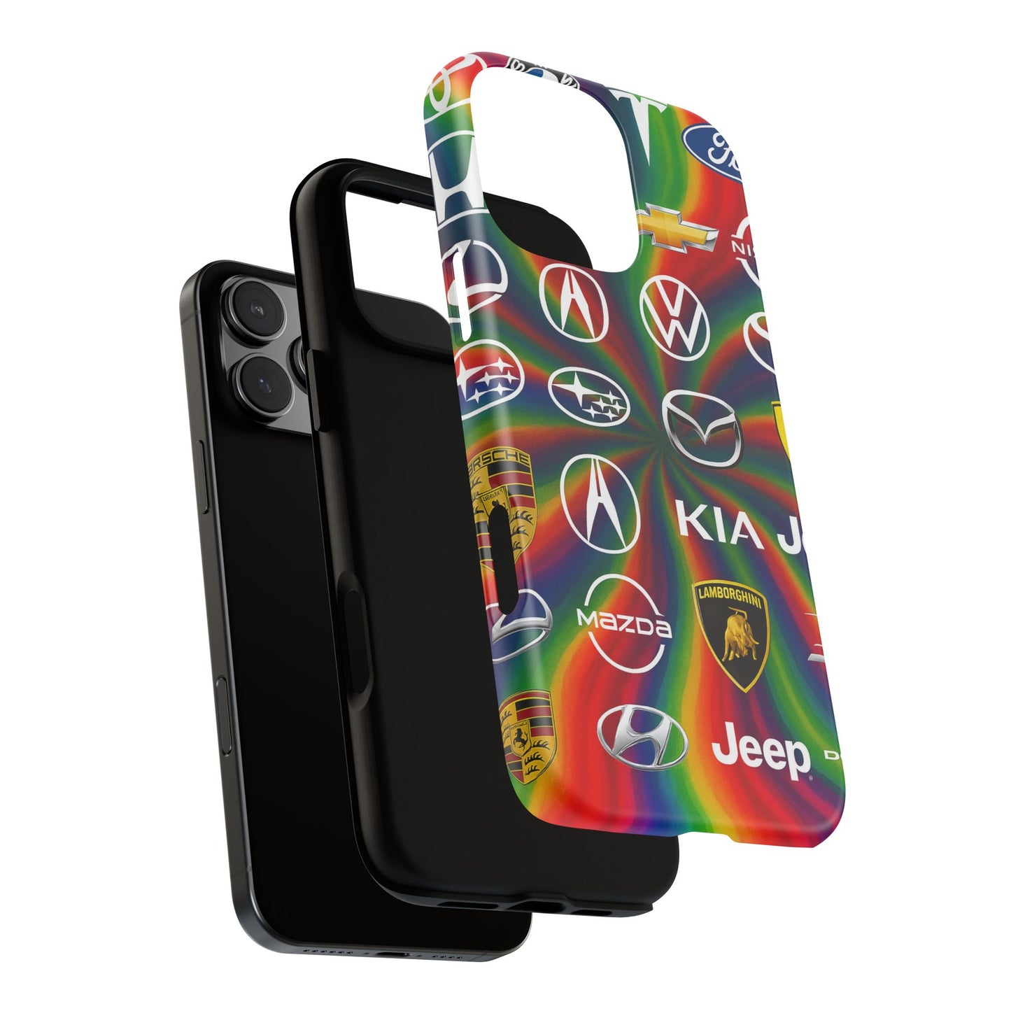 Colorful Car Logos Phone Case - Vibrant Tough Cases for Auto Enthusiasts, Unique Gift for Birthdays, Car Events, and Holidays
