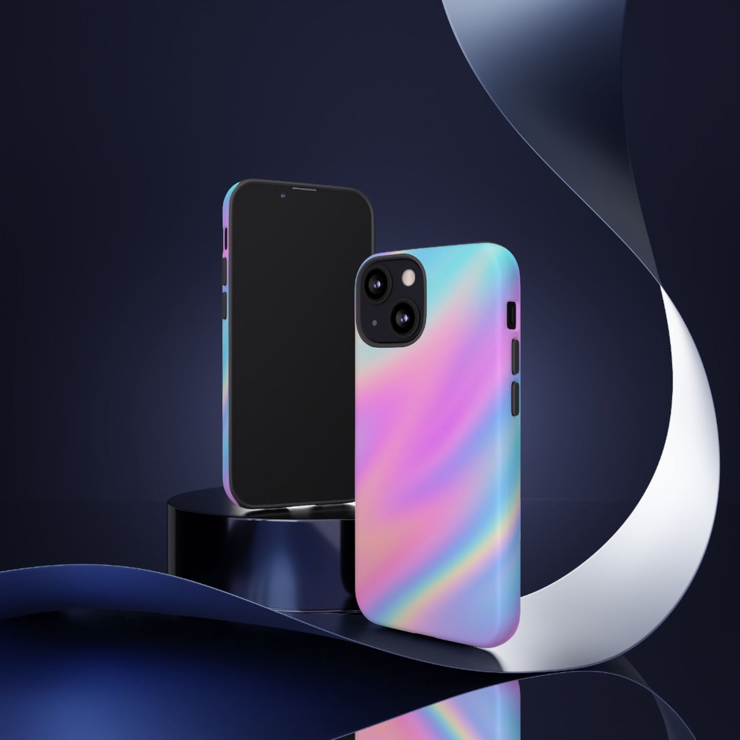 Colorful Holographic Phone Case, Tough Cases for iPhone, Trendy Phone Cover, Unique Gift for Her, Pastel Phone Accessory