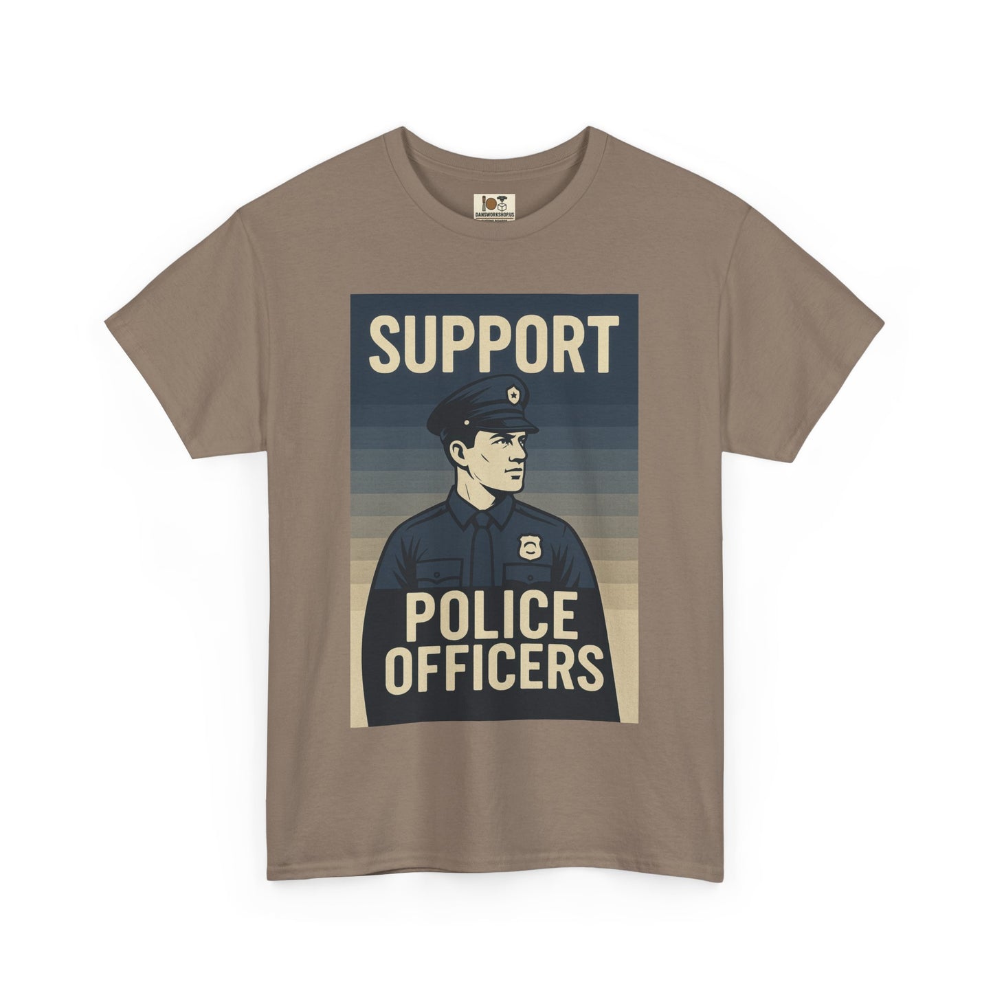 Support Police Officers Unisex Heavy Cotton Tee, Police Support Shirt, Law Enforcement Apparel, Gifts for Officers, Patriotic Tee