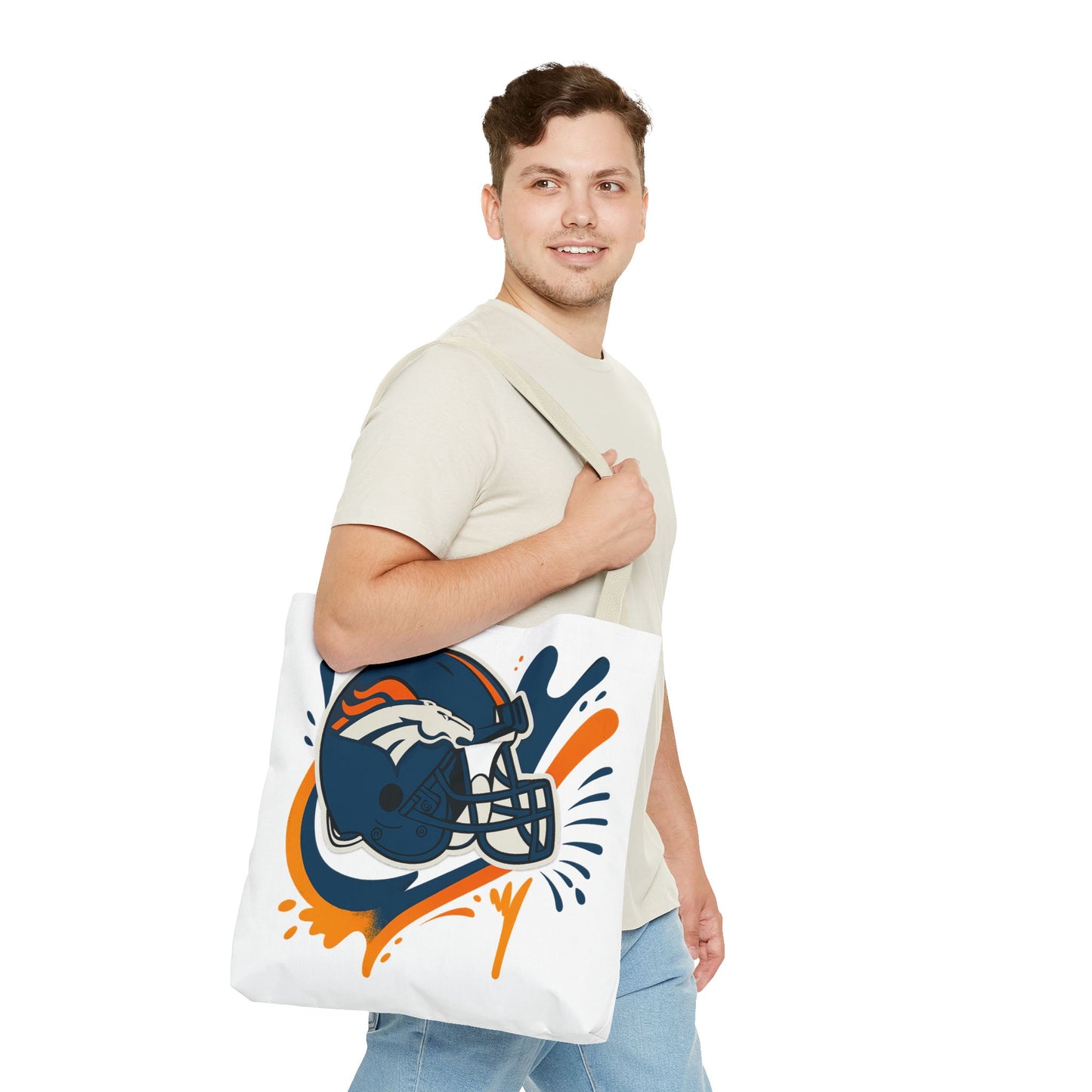 Denver Broncos Sports Tote Bag, Game Day Tote, Football Fan Gift, NFL Accessories, Team Spirit Bag, AOP Design