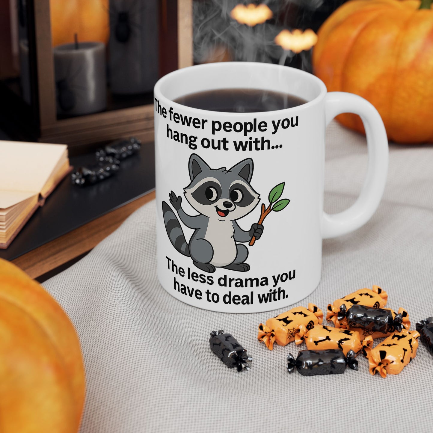 Punny Panda Ceramic Mug - 11oz & 15oz, Cute Animal Gifts, Funny Coffee Mug, Humor for Friends, Office Mug, Unique Tea Cup, raccoon