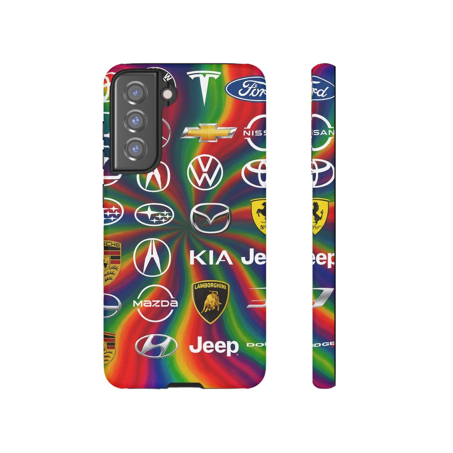 Colorful Car Logos Phone Case - Vibrant Tough Cases for Auto Enthusiasts, Unique Gift for Birthdays, Car Events, and Holidays