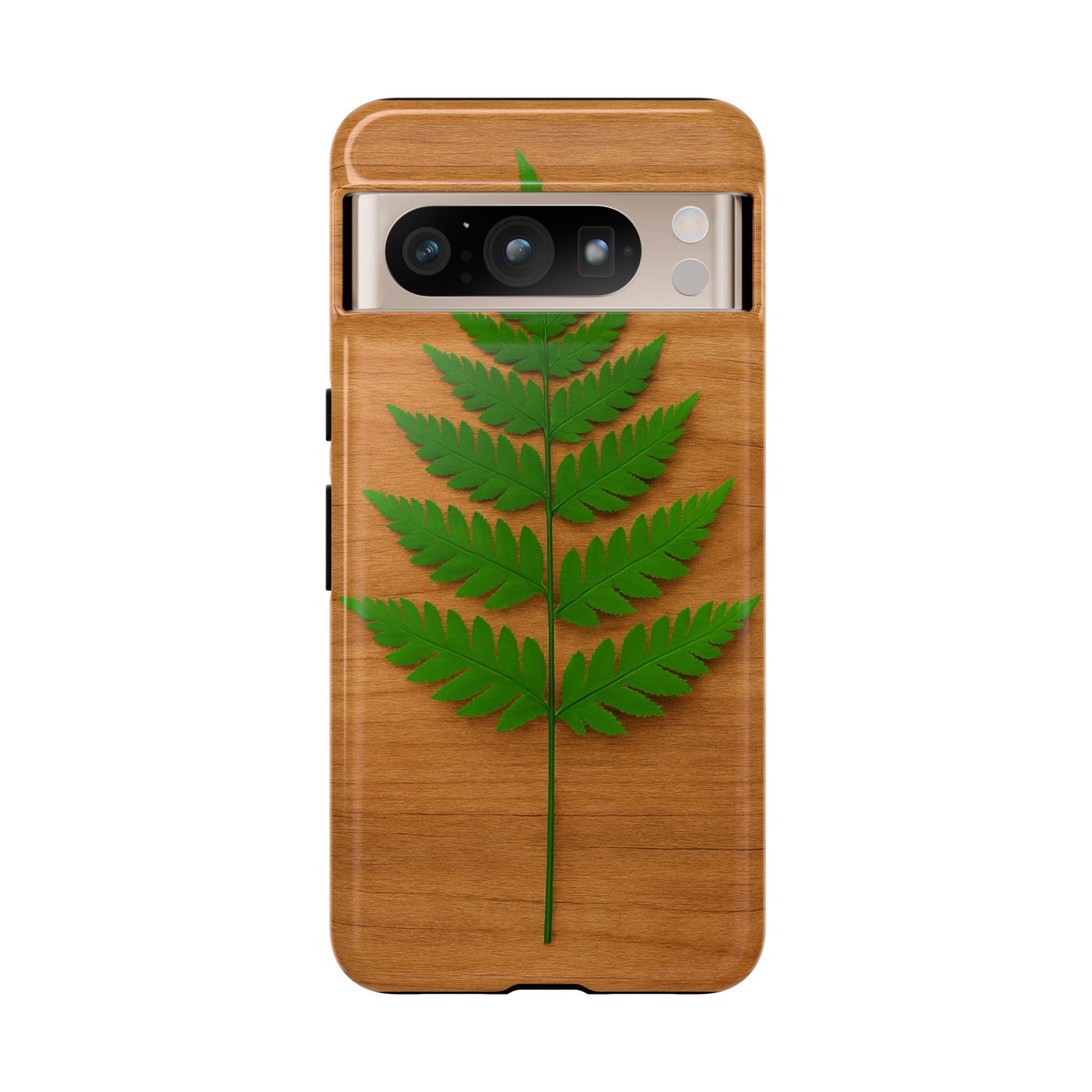 Wooden Fern Phone Case - Eco-Friendly Tough Cases for Nature Lovers, Unique Gift, Customizable Design, Nature-Themed Accessories