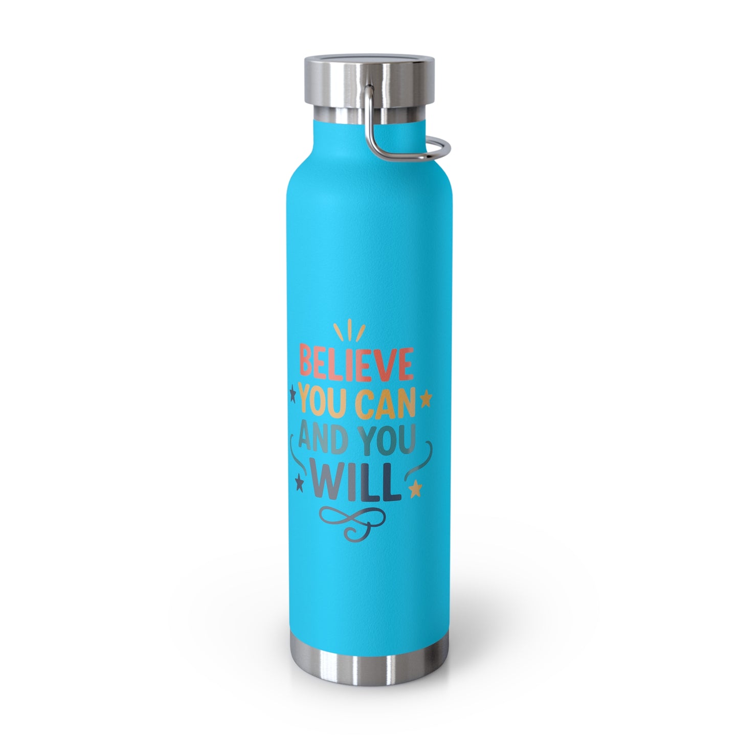 Inspirational Water Bottle, Motivational Travel Mug, Believe You Can Drinkware, Fitness Gifts, Personal Affirmation Bottle