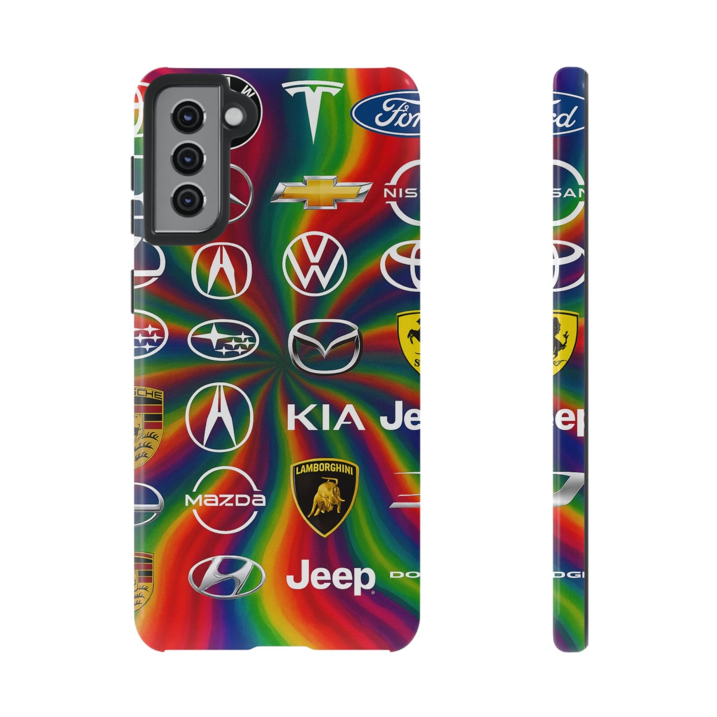 Colorful Car Logos Phone Case - Vibrant Tough Cases for Auto Enthusiasts, Unique Gift for Birthdays, Car Events, and Holidays