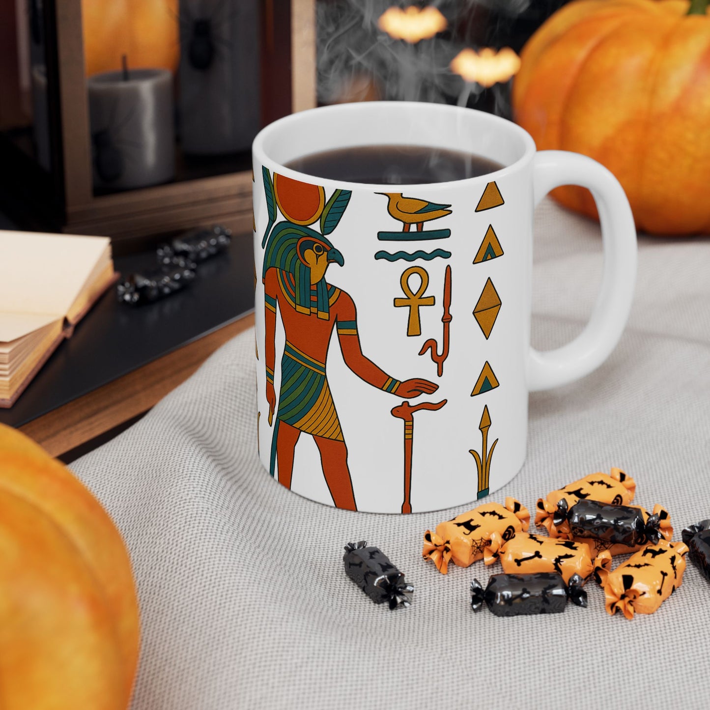 Egyptian Art Ceramic Mug - 11oz & 15oz | Unique Gift, Home Decor, Coffee Cup, Egyptian Theme, Ancient Egypt