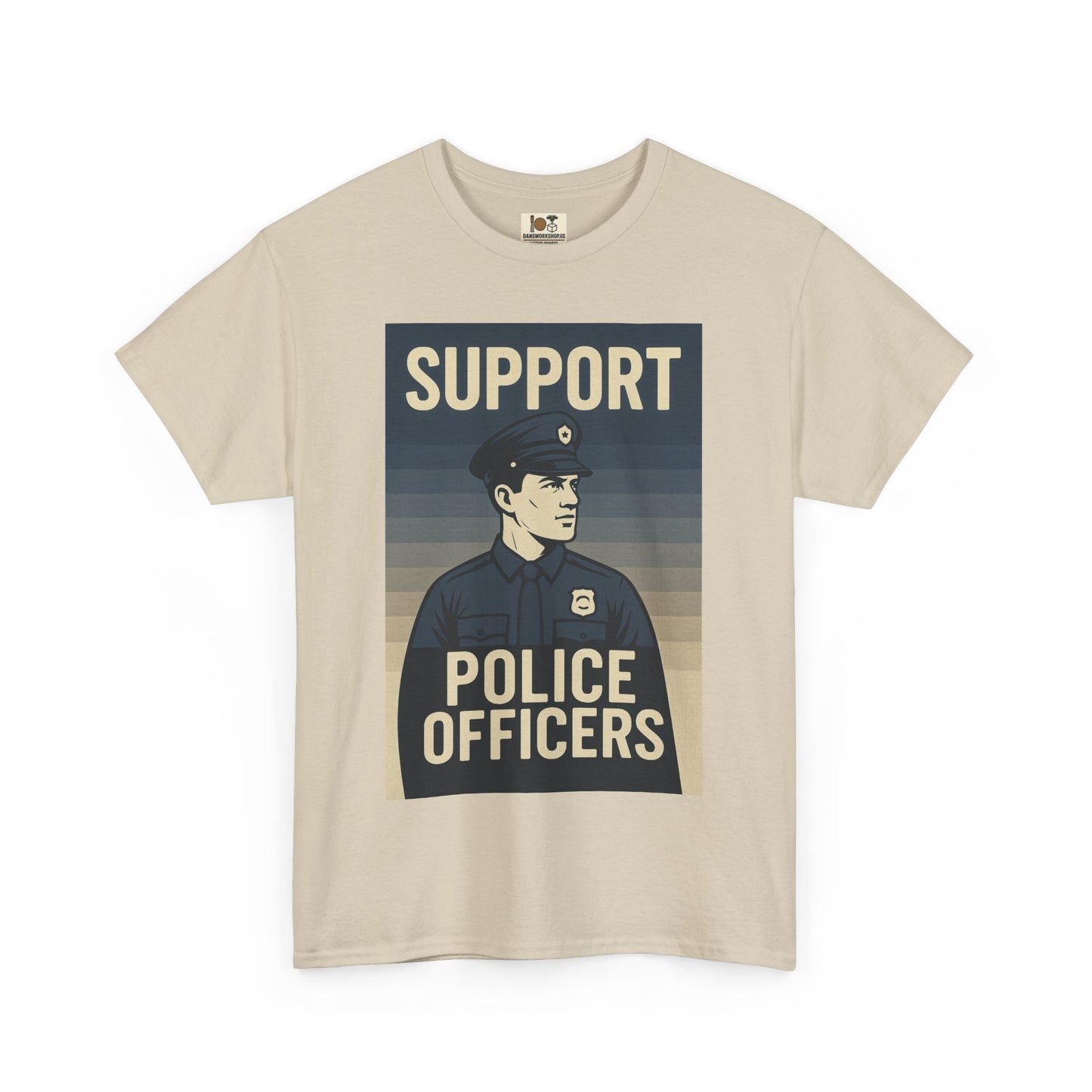 Support Police Officers Unisex Heavy Cotton Tee, Police Support Shirt, Law Enforcement Apparel, Gifts for Officers, Patriotic Tee