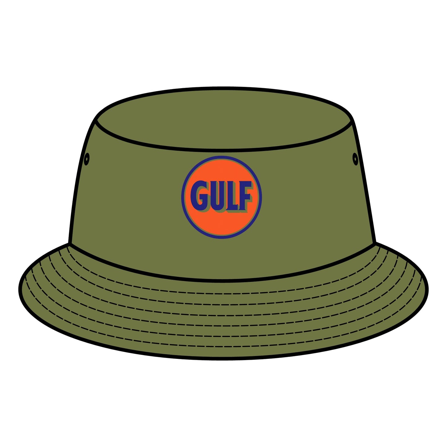 Gulf Logo Bucket Hat, Summer Accessory, Unisex Fashion, Beachwear, Casual Street Style, Gift for Him/Her
