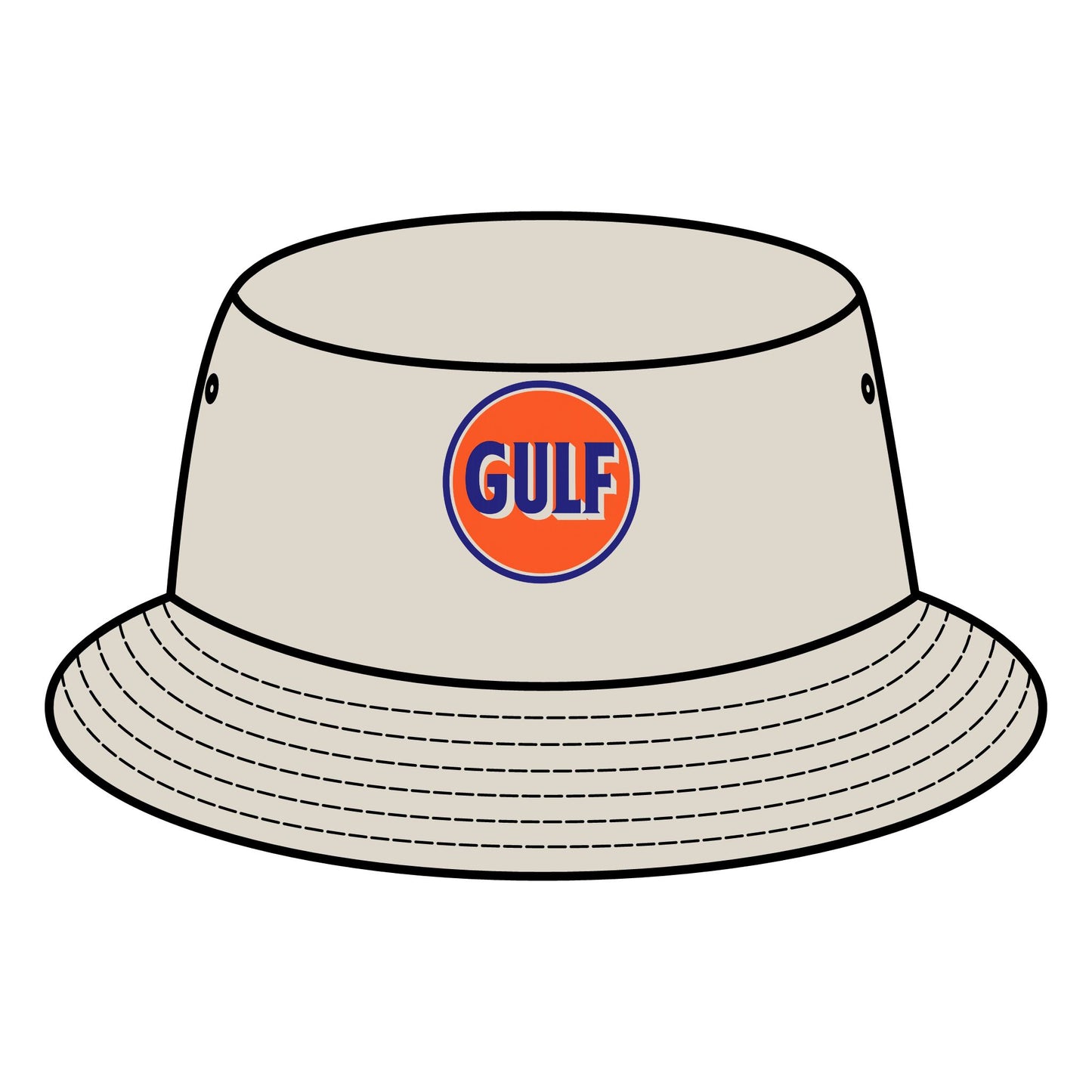 Gulf Logo Bucket Hat, Summer Accessory, Unisex Fashion, Beachwear, Casual Street Style, Gift for Him/Her