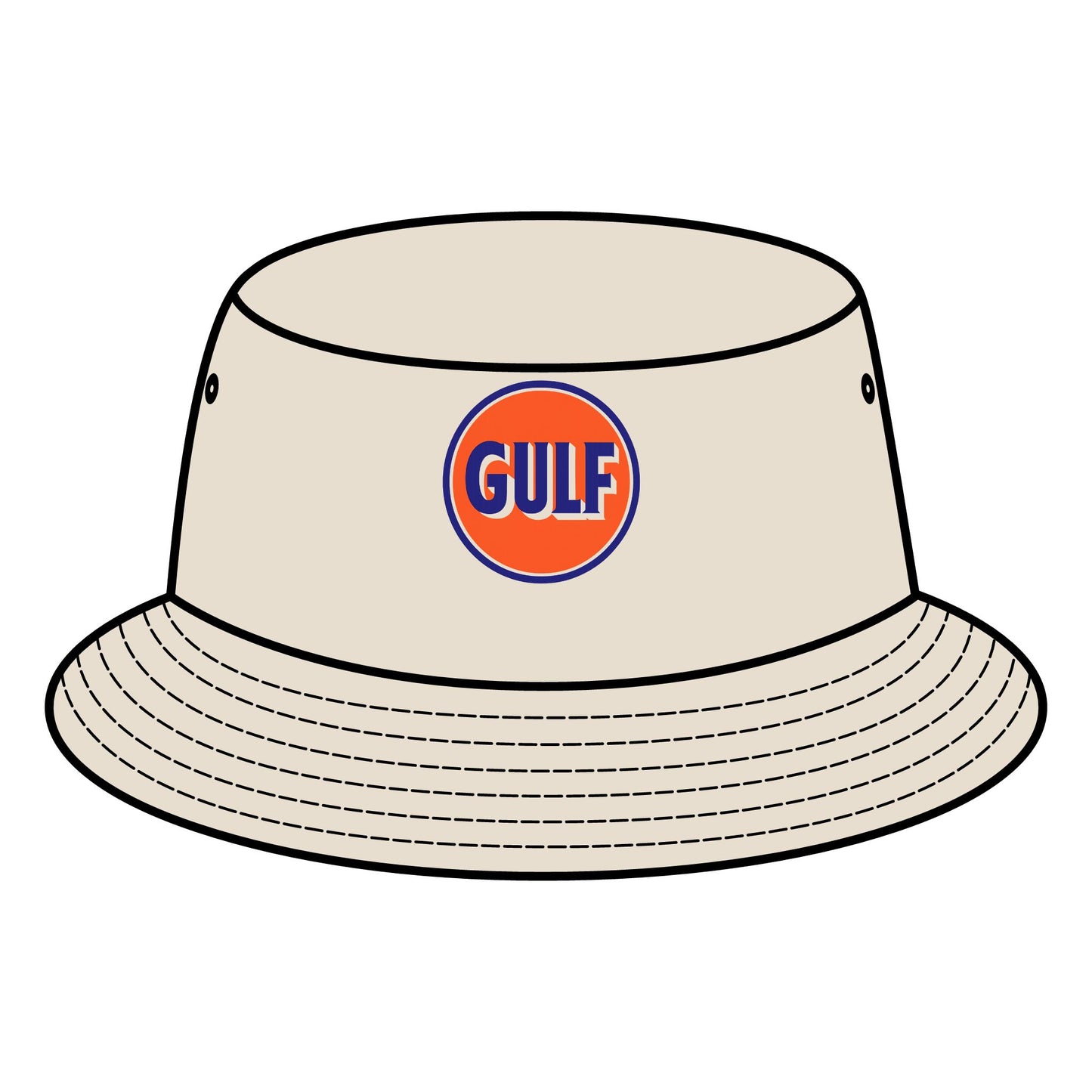 Gulf Logo Bucket Hat, Summer Accessory, Unisex Fashion, Beachwear, Casual Street Style, Gift for Him/Her