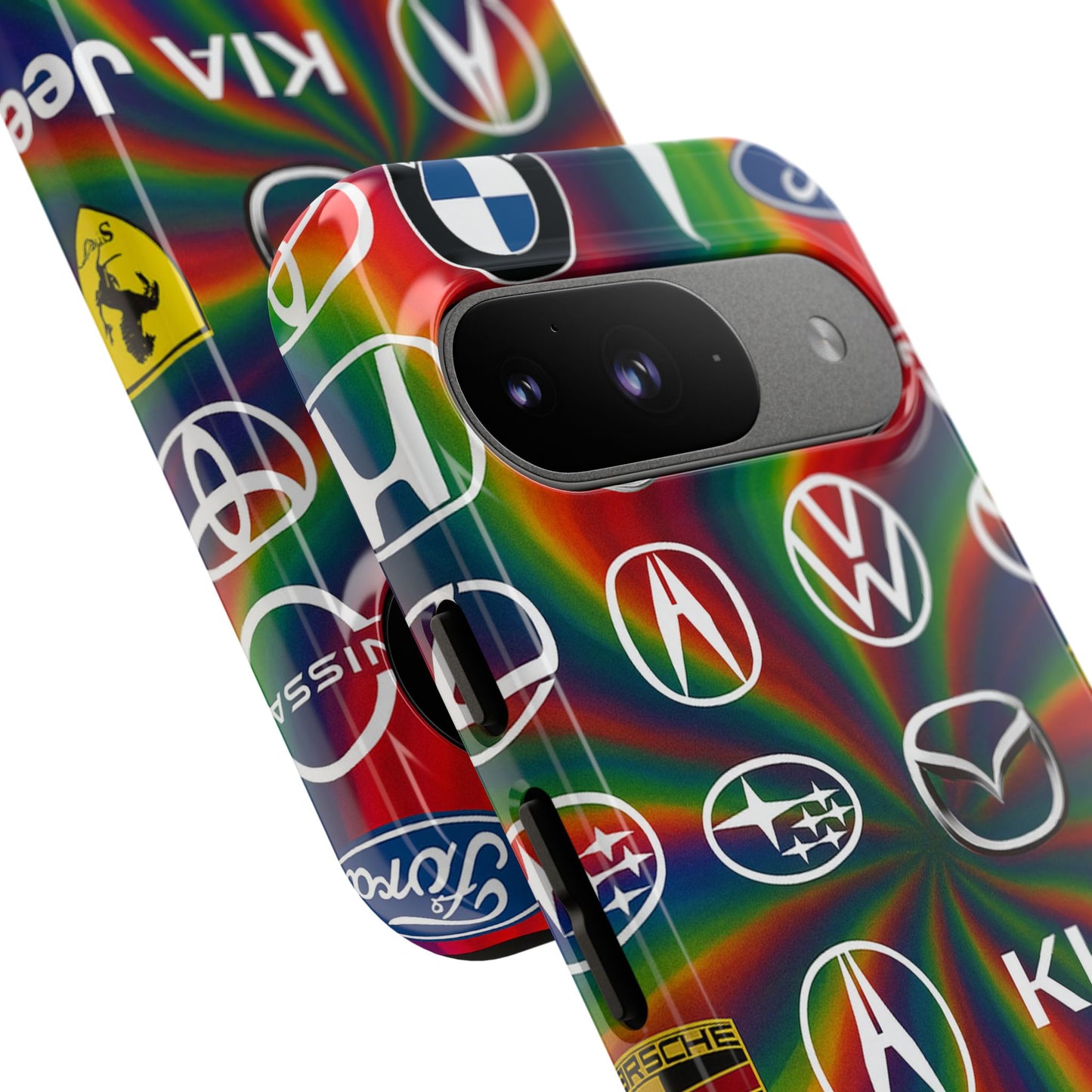 Colorful Car Logos Phone Case - Vibrant Tough Cases for Auto Enthusiasts, Unique Gift for Birthdays, Car Events, and Holidays
