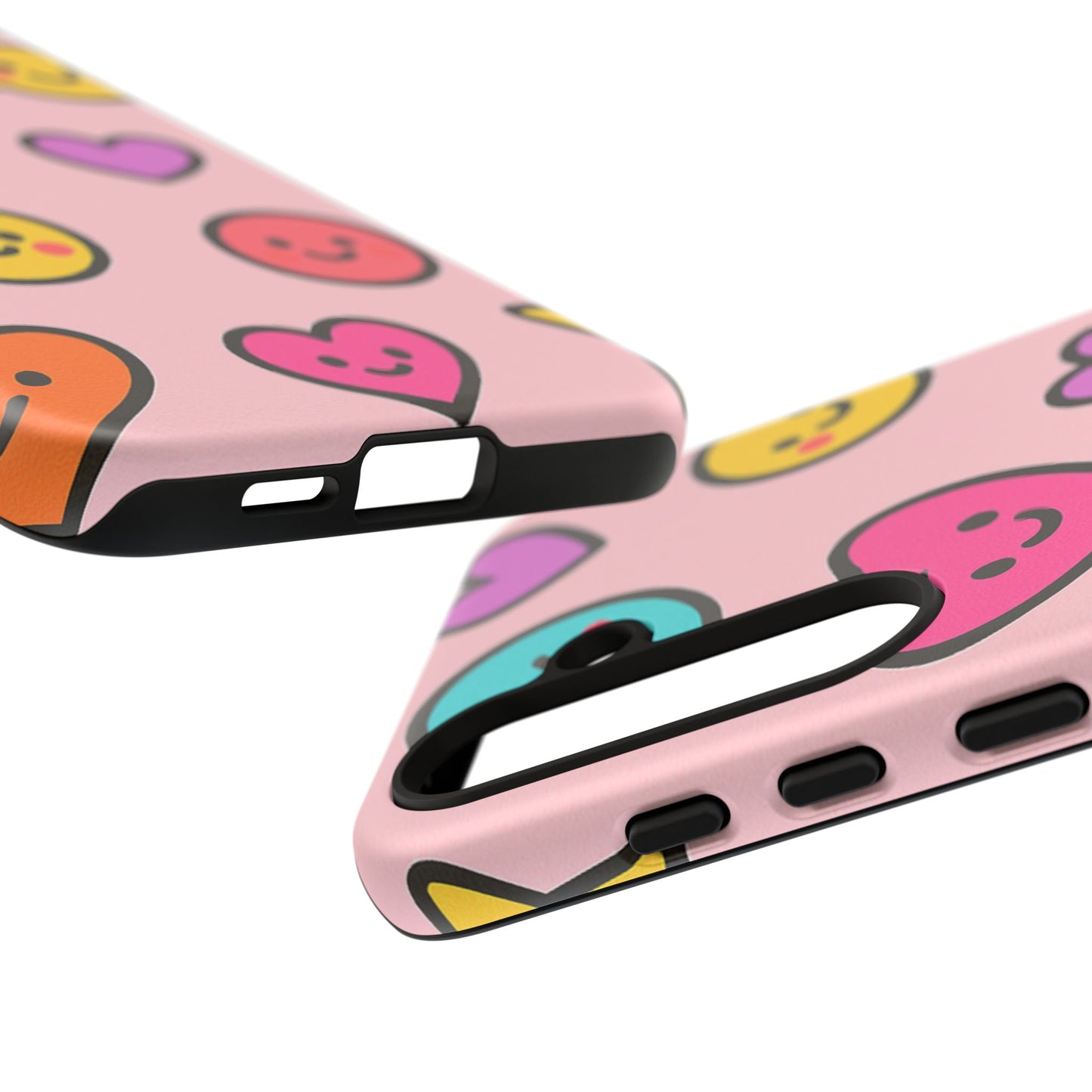 Cute Phone Case with Smiley Faces and Hearts, Fun Gift for Kids and Teens, Cellphone Protector, Birthday Present, Cute Accessories