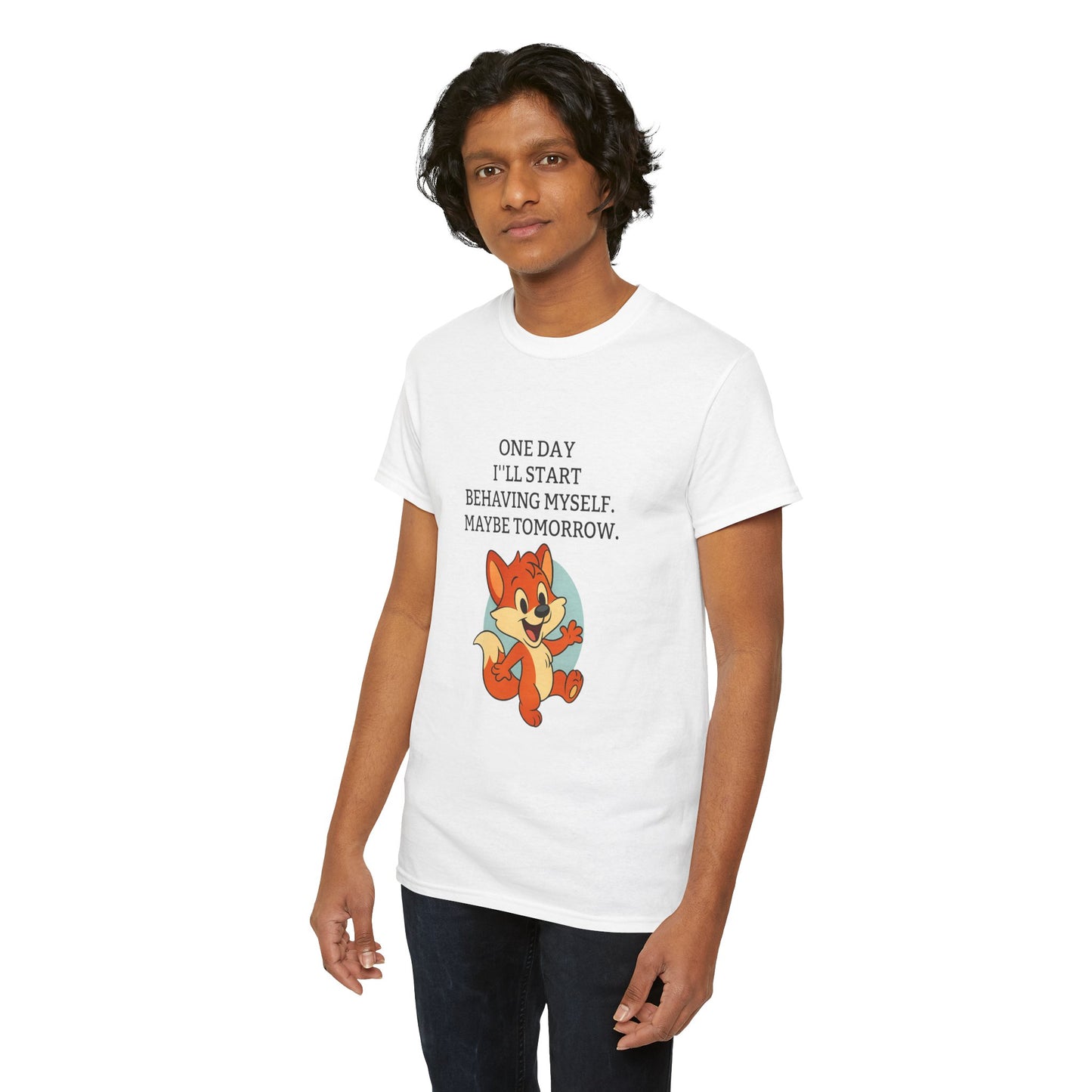 Playful Cartoon Tee - Funny Graphic T-Shirt, Unisex Heavy Cotton Shirt, Gift for Animal Lovers, Casual Wear