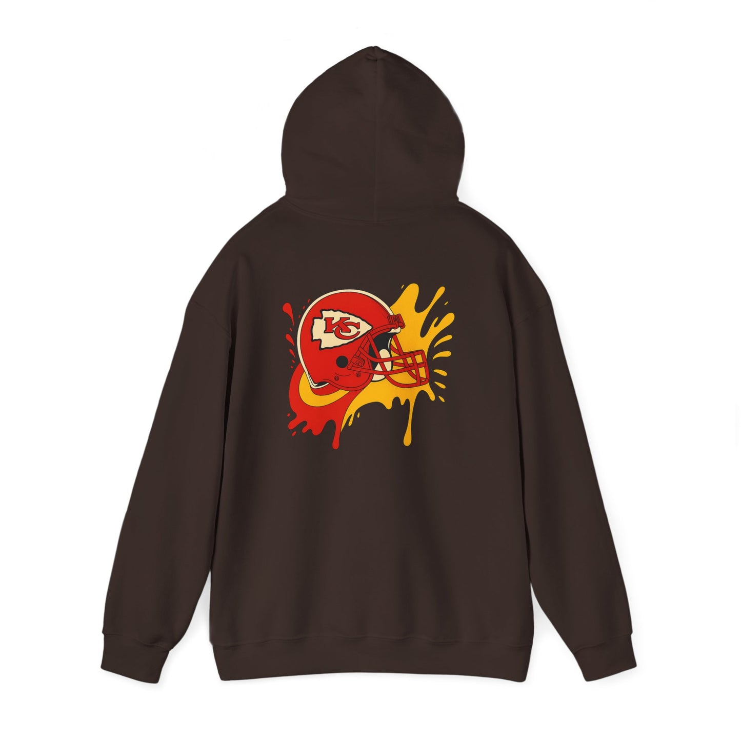 Sporty Graffiti Hoodie for Chiefs Fans, Versatile Streetwear, Perfect Gift for Game Day, Fashionable Fall Layer, Unisex Heavy Blend