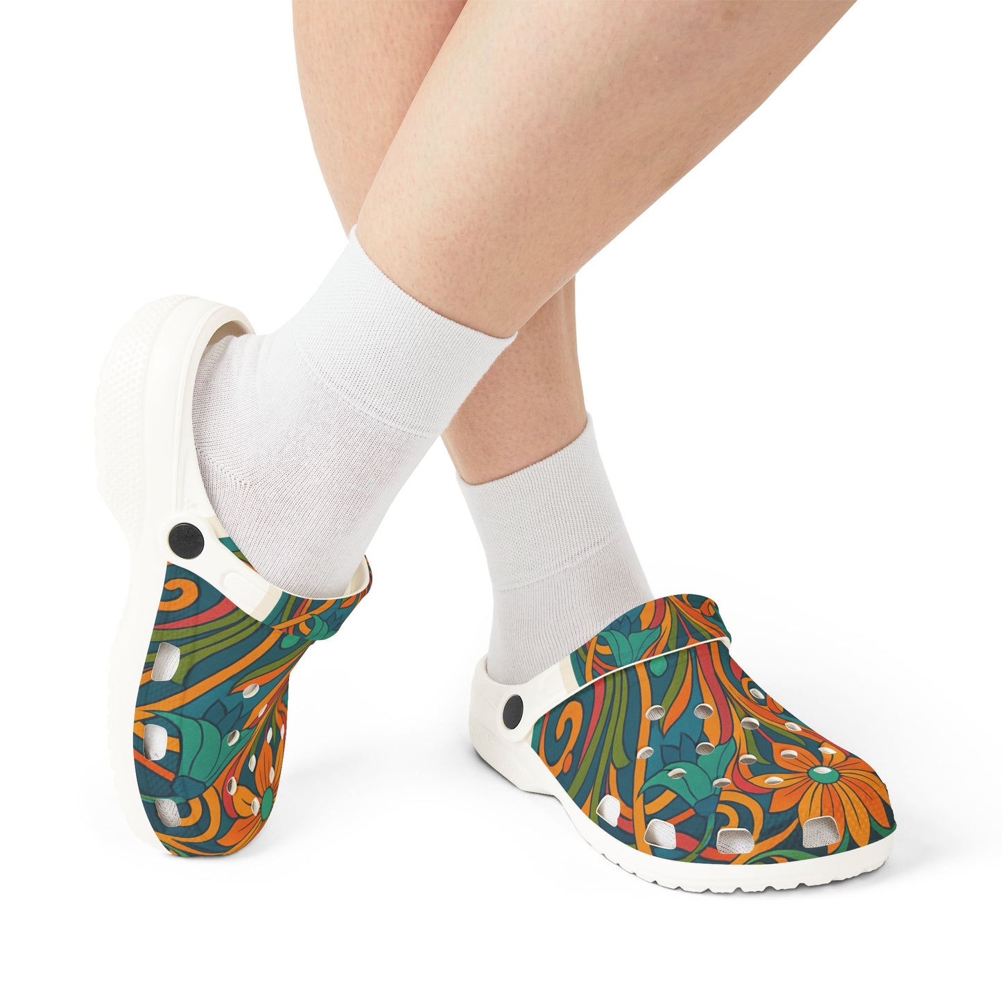 Colorful Floral EVA Foam Shoes, Summer Clogs, Garden Slip-Ons, Outdoor Footwear, Funky Comfort Shoes