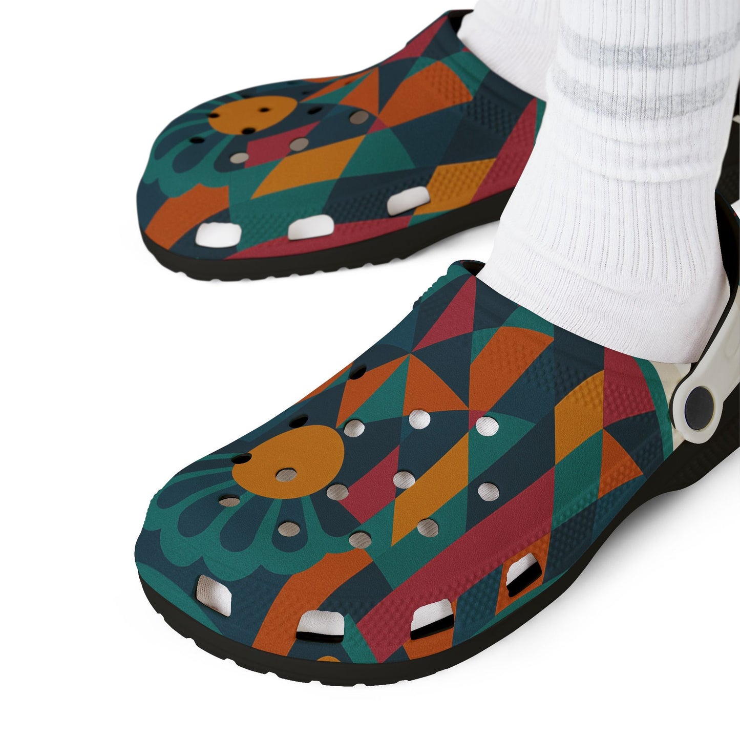 Vibrant Patterned Clogs - Fun EVA Foam Shoes for Comfort and Style, Summer Footwear, Festival Shoes, Colorful Garden Clogs, Unique Slide Ons