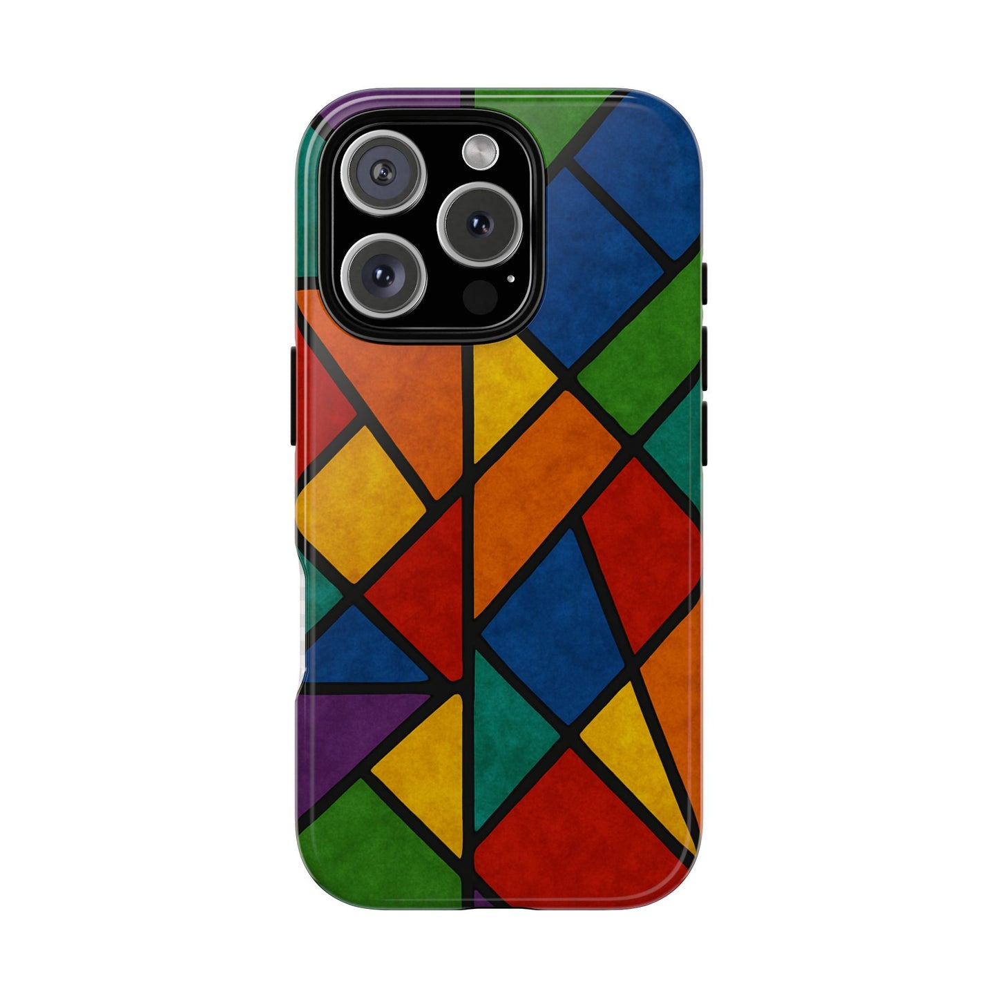 Colorful Phone Case, Stained Glass Pattern, Artistic Phone Cover, Unique Smartphone Protection, Vibrant Gift for All Occasions