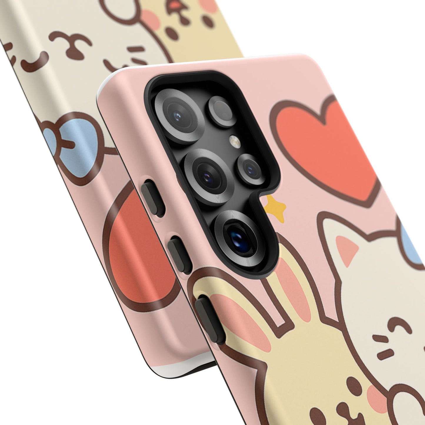 Cute Animal Phone Case -Tough Cases with Bunny and Cat Design, Kawaii Gift for Kids, Birthday, Everyday Use, Phone Accessories, teenage girl