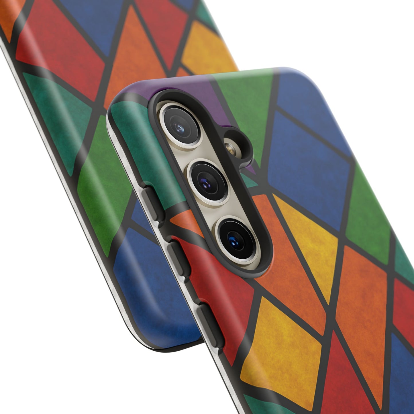 Colorful Phone Case, Stained Glass Pattern, Artistic Phone Cover, Unique Smartphone Protection, Vibrant Gift for All Occasions