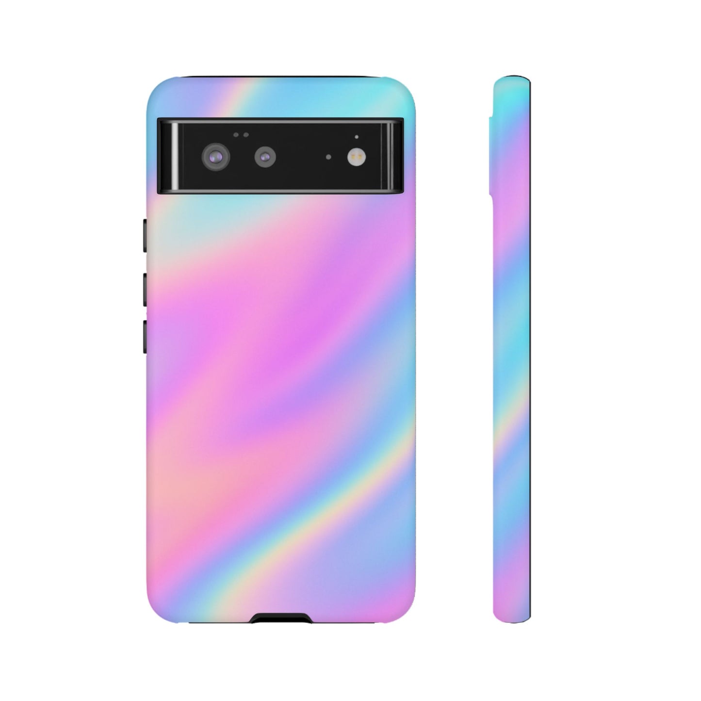 Colorful Holographic Phone Case, Tough Cases for iPhone, Trendy Phone Cover, Unique Gift for Her, Pastel Phone Accessory