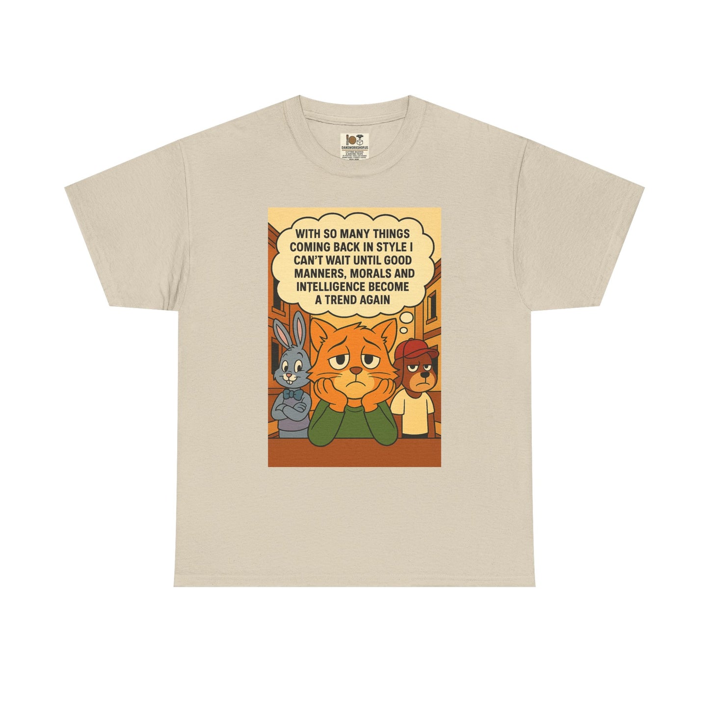 Funny Cat Tee, Unisex Heavy Cotton T-Shirt, Gift for Cat Lovers, Trendy Humor Shirt, Casual Everyday Wear, Unique Animal Design