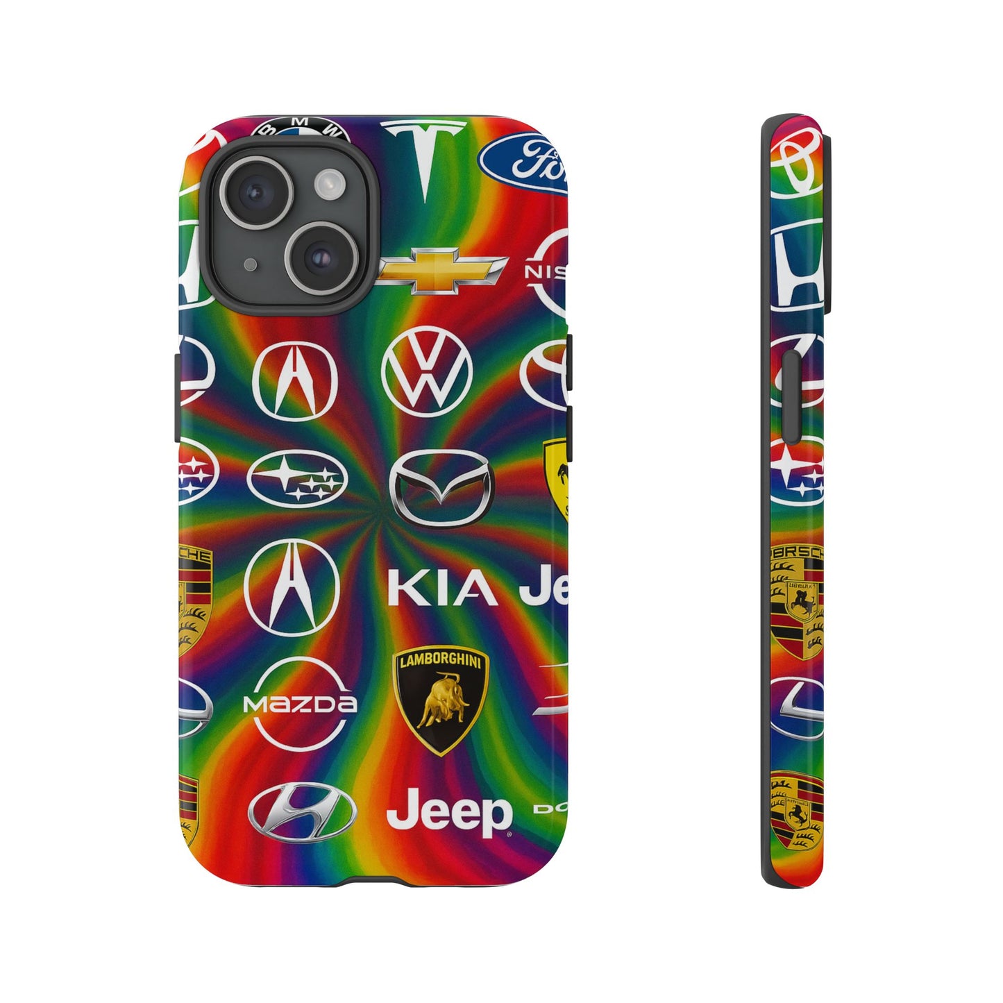 Colorful Car Logos Phone Case - Vibrant Tough Cases for Auto Enthusiasts, Unique Gift for Birthdays, Car Events, and Holidays