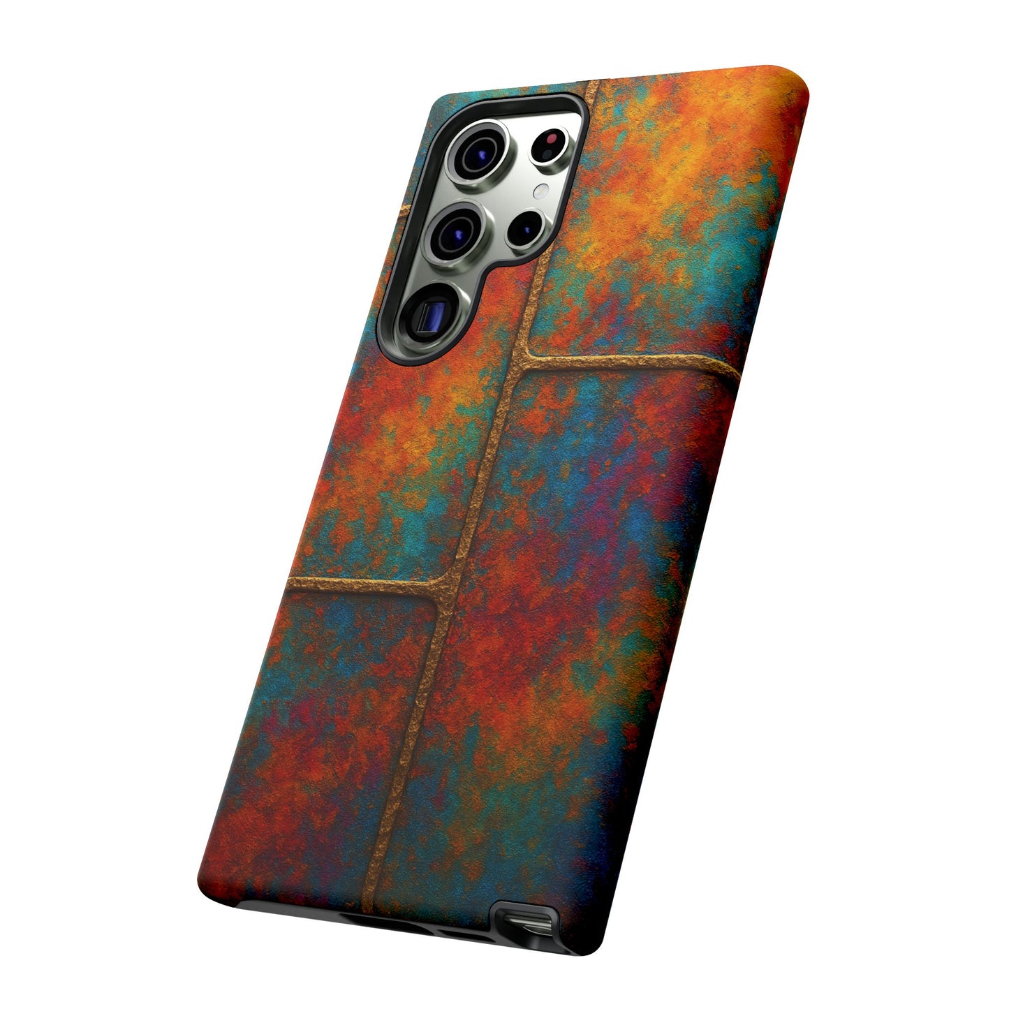 Colorful Textured Phone Case, Vibrant iPhone Cover, Tough Protective Shell, Unique Mobile Accessory, Artisan Phone Protection
