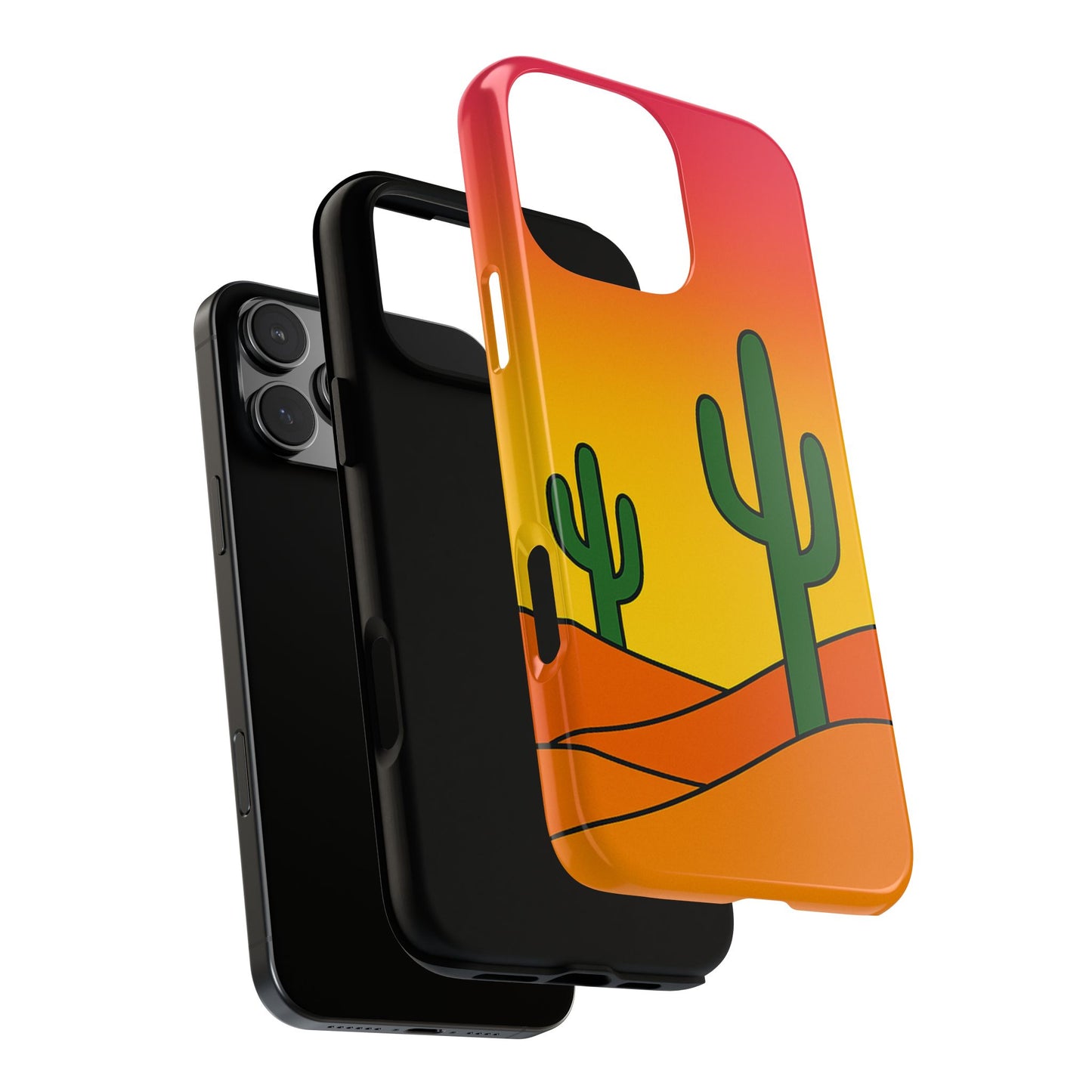 Desert Vibes Phone Case, Tough Cases, Cactus Design, Colorful Phone Cover, Summer Aesthetic, Unique Gift Idea
