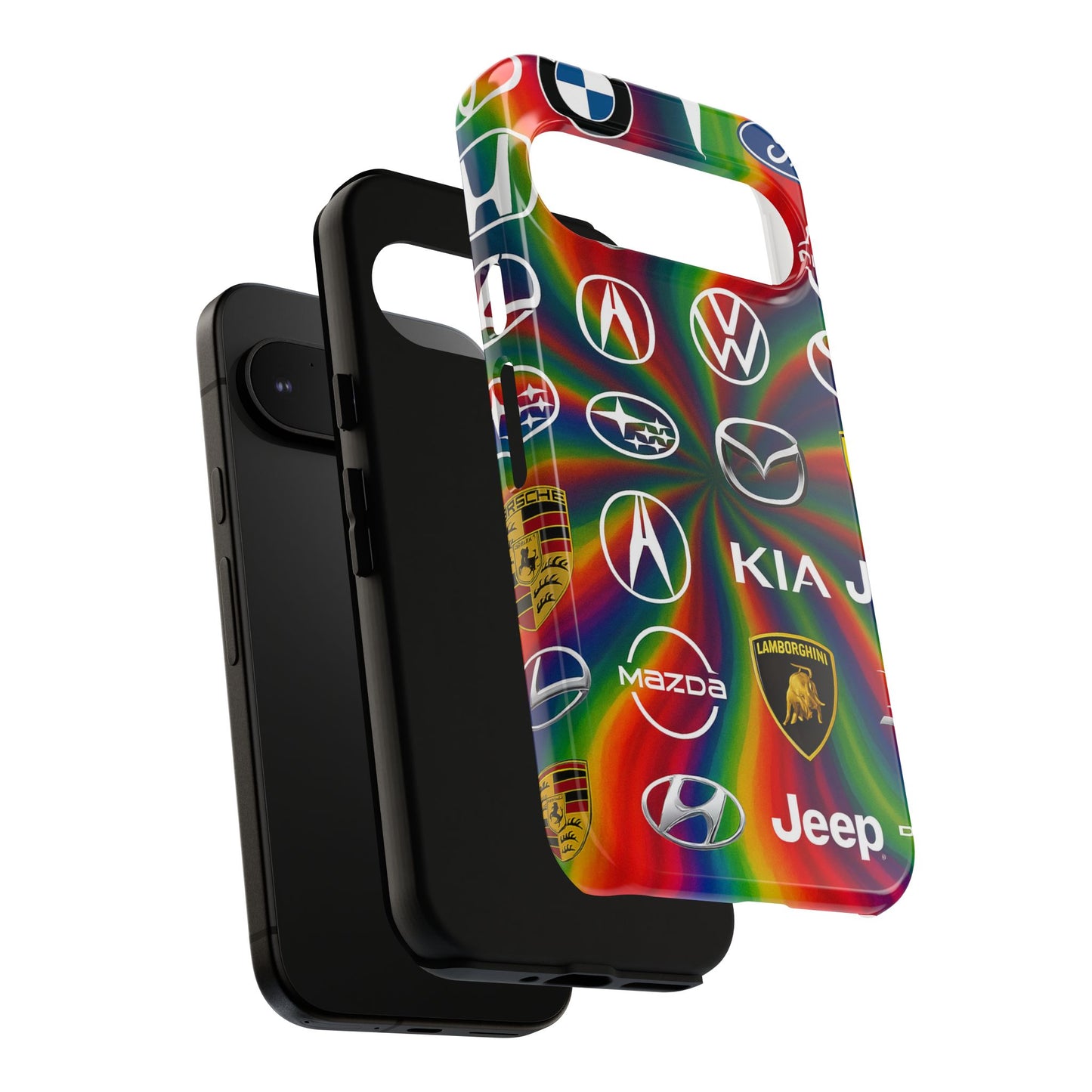 Colorful Car Logos Phone Case - Vibrant Tough Cases for Auto Enthusiasts, Unique Gift for Birthdays, Car Events, and Holidays