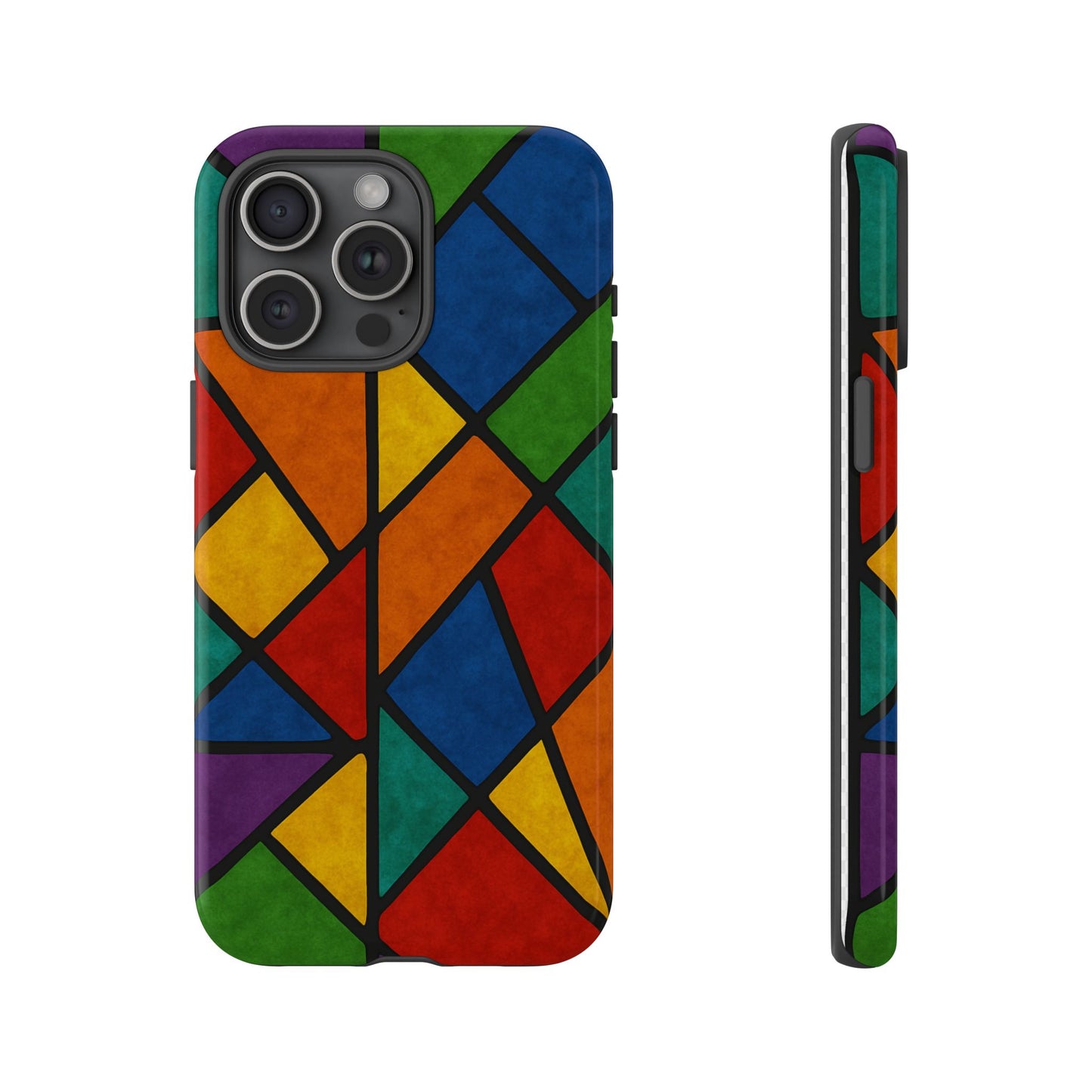 Colorful Phone Case, Stained Glass Pattern, Artistic Phone Cover, Unique Smartphone Protection, Vibrant Gift for All Occasions