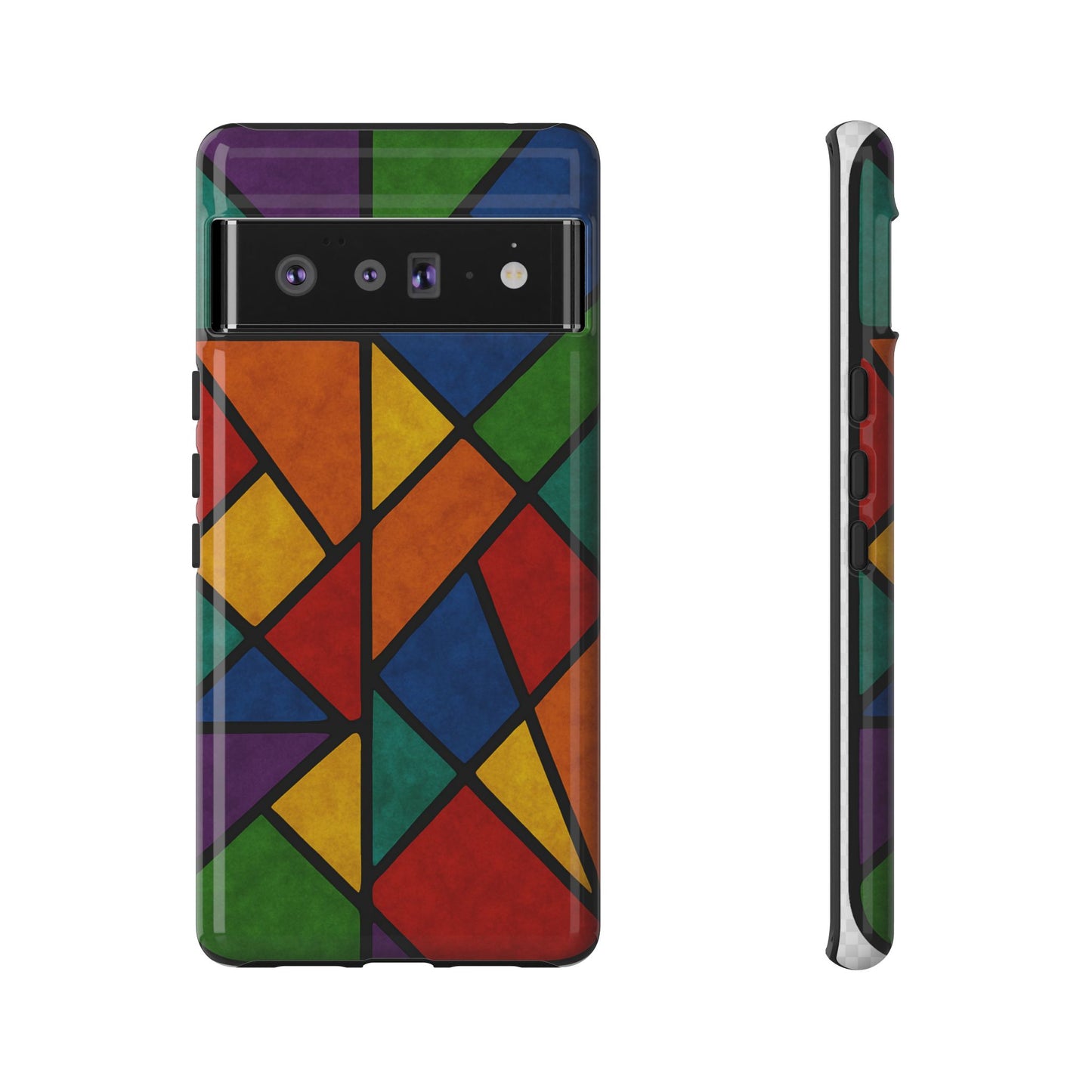 Colorful Phone Case, Stained Glass Pattern, Artistic Phone Cover, Unique Smartphone Protection, Vibrant Gift for All Occasions