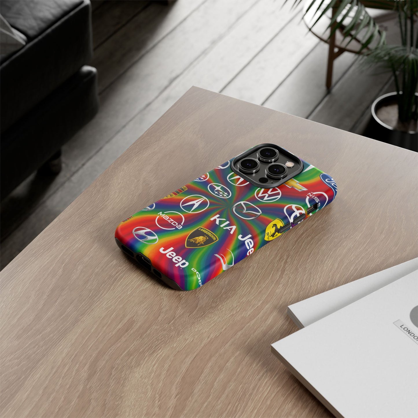Colorful Car Logos Phone Case - Vibrant Tough Cases for Auto Enthusiasts, Unique Gift for Birthdays, Car Events, and Holidays
