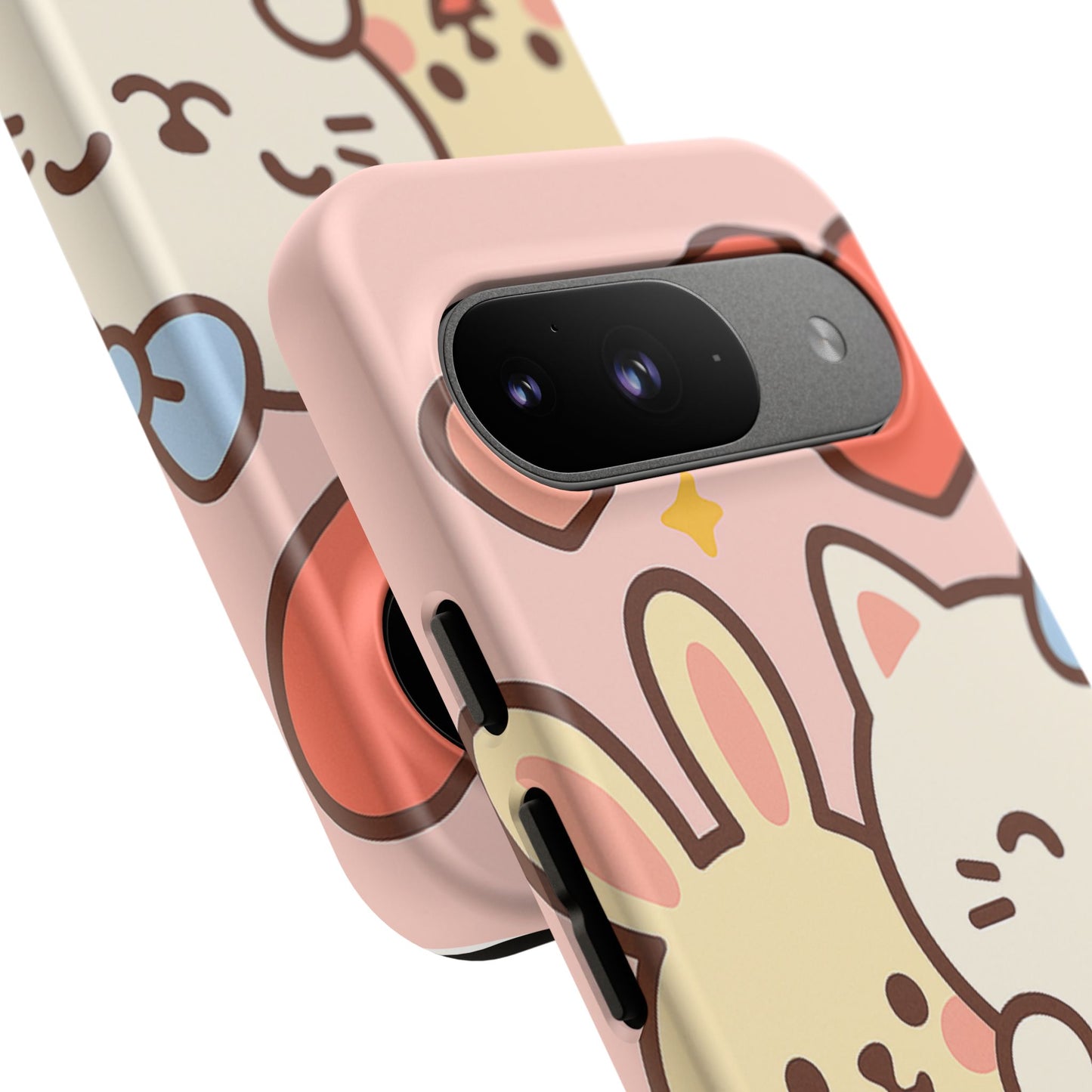Cute Animal Phone Case -Tough Cases with Bunny and Cat Design, Kawaii Gift for Kids, Birthday, Everyday Use, Phone Accessories, teenage girl
