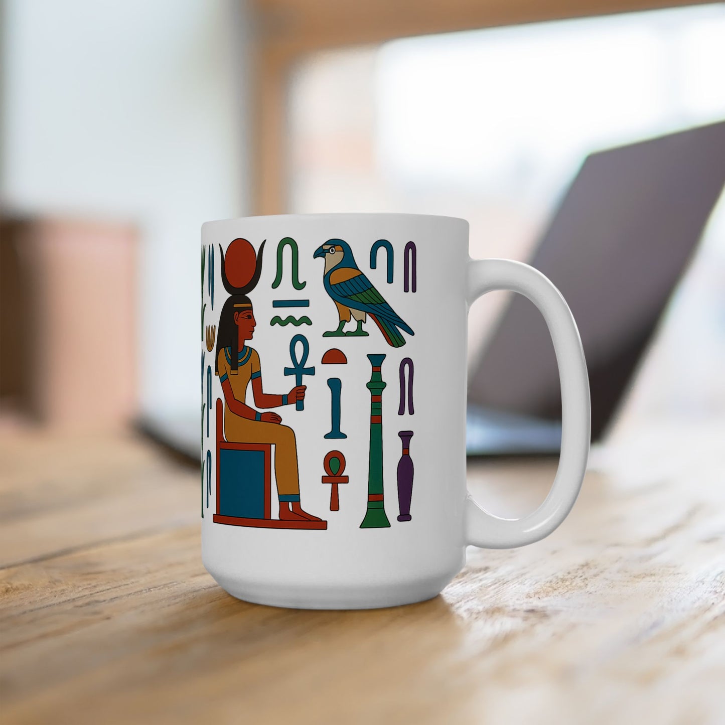 Egyptian-Inspired Ceramic Mug, Perfect Gift for Tea Lovers, Unique Kitchen Decor, Ideal for Birthdays, Special Occasions, Collectibles, Egyptian