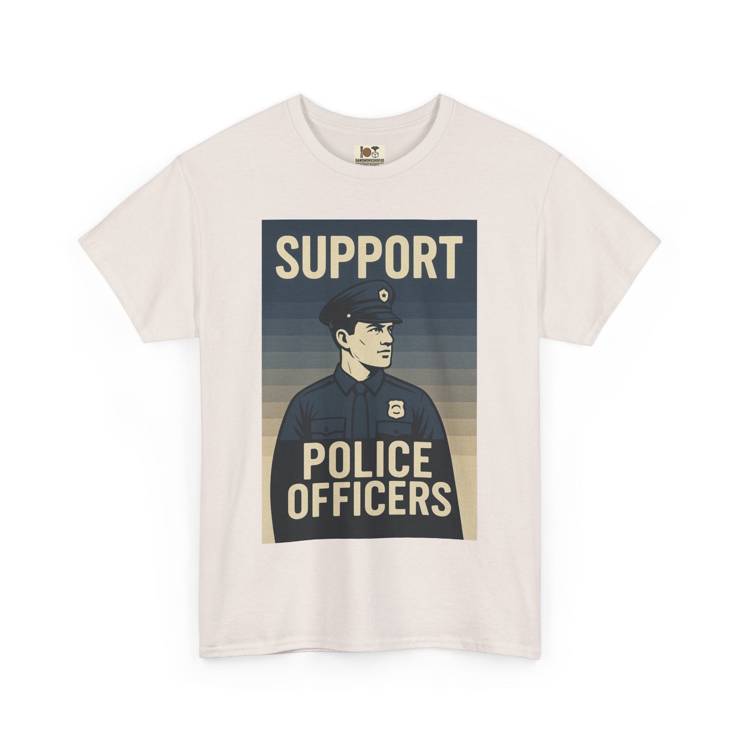 Support Police Officers Unisex Heavy Cotton Tee, Police Support Shirt, Law Enforcement Apparel, Gifts for Officers, Patriotic Tee