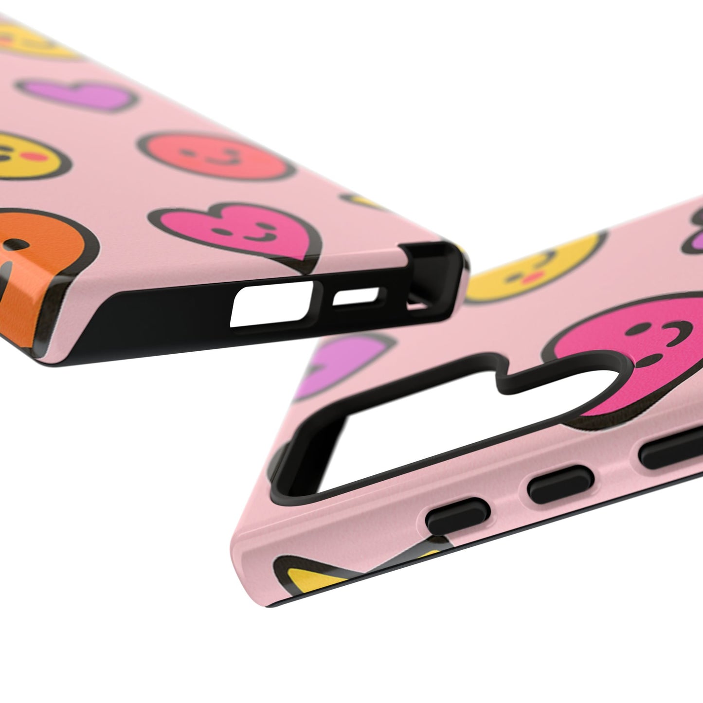Cute Phone Case with Smiley Faces and Hearts, Fun Gift for Kids and Teens, Cellphone Protector, Birthday Present, Cute Accessories