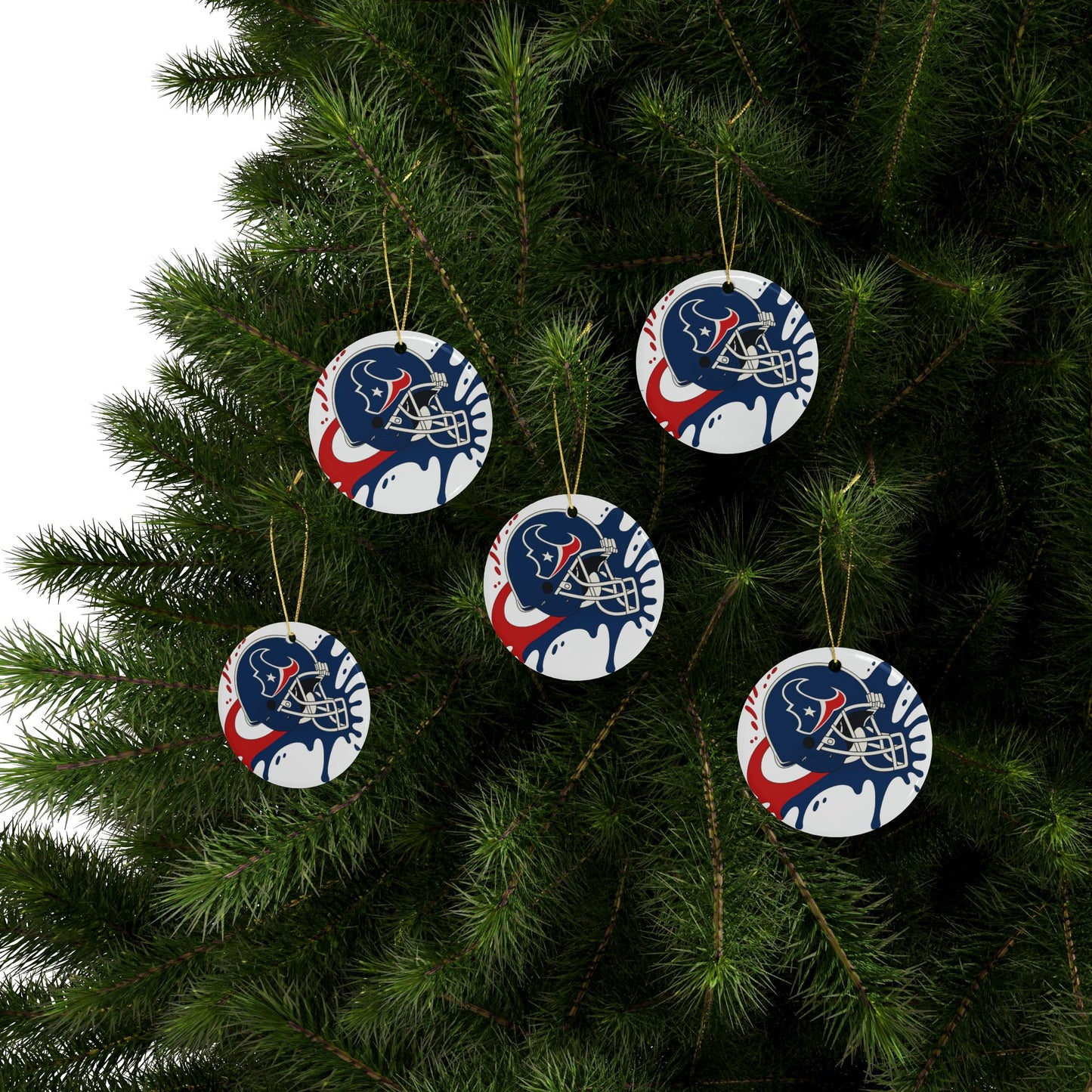 Houston Texans Ceramic Ornaments - NFL Team Decor, Holiday Decorations, Sports Fan Gifts