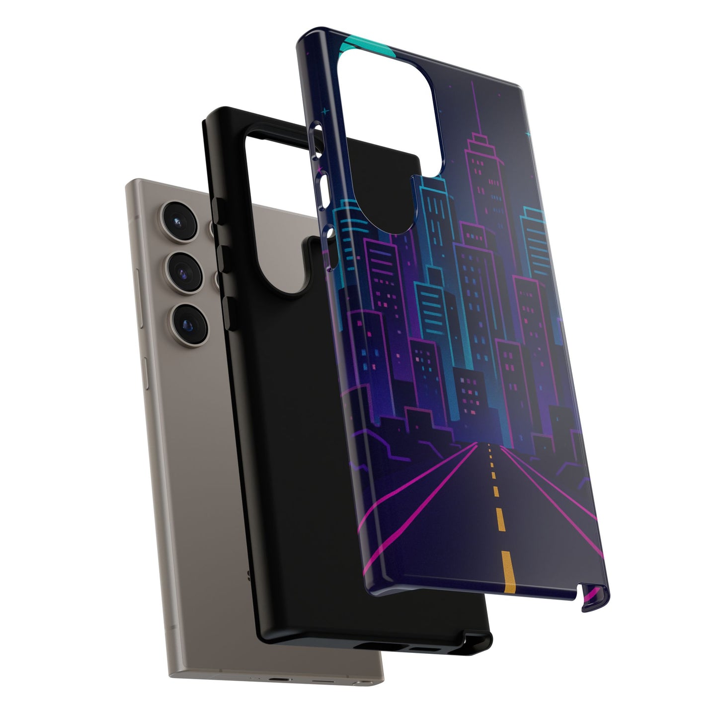 Cityscape Phone Case, Tough Cases, Urban Style, Nighttime Vibe, Phone Cover, Gift for City Lovers, Modern Design