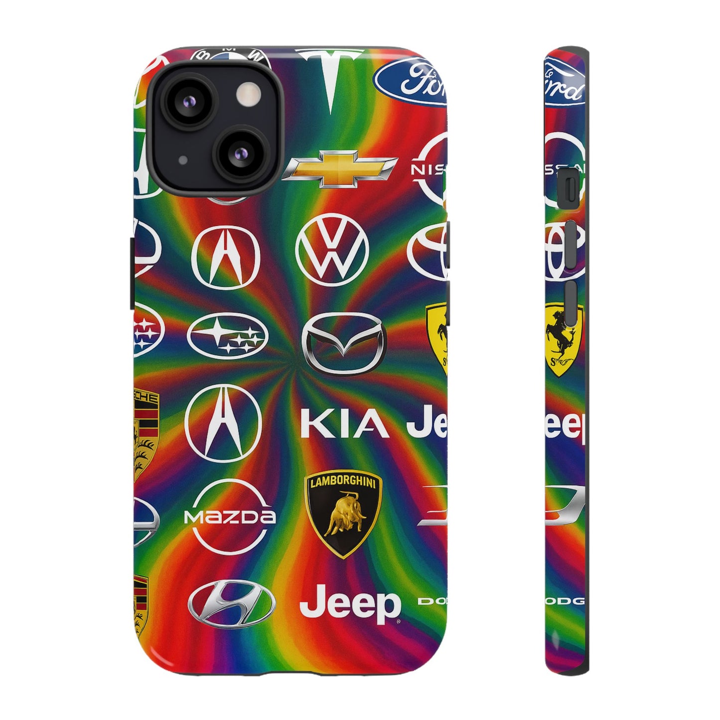 Colorful Car Logos Phone Case - Vibrant Tough Cases for Auto Enthusiasts, Unique Gift for Birthdays, Car Events, and Holidays