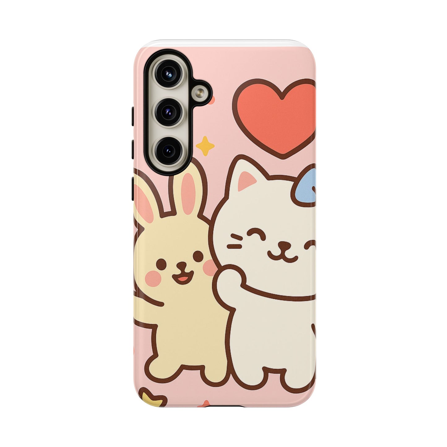 Cute Animal Phone Case -Tough Cases with Bunny and Cat Design, Kawaii Gift for Kids, Birthday, Everyday Use, Phone Accessories, teenage girl