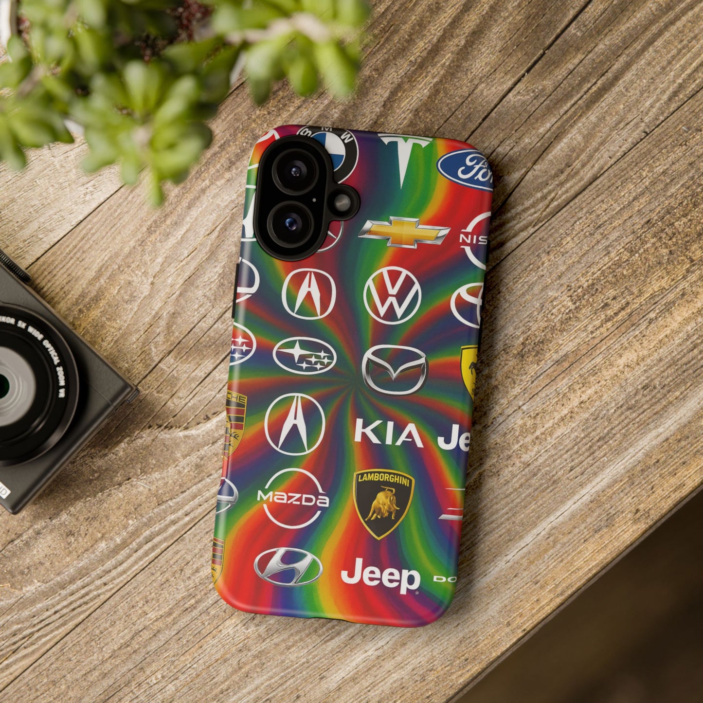 Colorful Car Logos Phone Case - Vibrant Tough Cases for Auto Enthusiasts, Unique Gift for Birthdays, Car Events, and Holidays