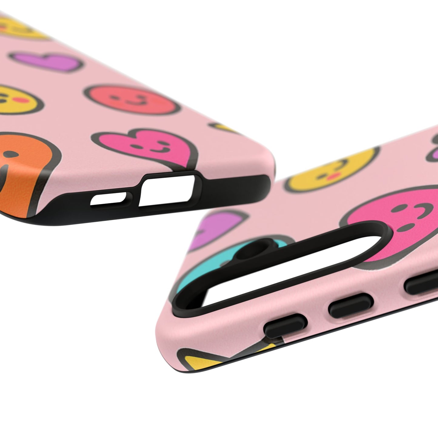 Cute Phone Case with Smiley Faces and Hearts, Fun Gift for Kids and Teens, Cellphone Protector, Birthday Present, Cute Accessories