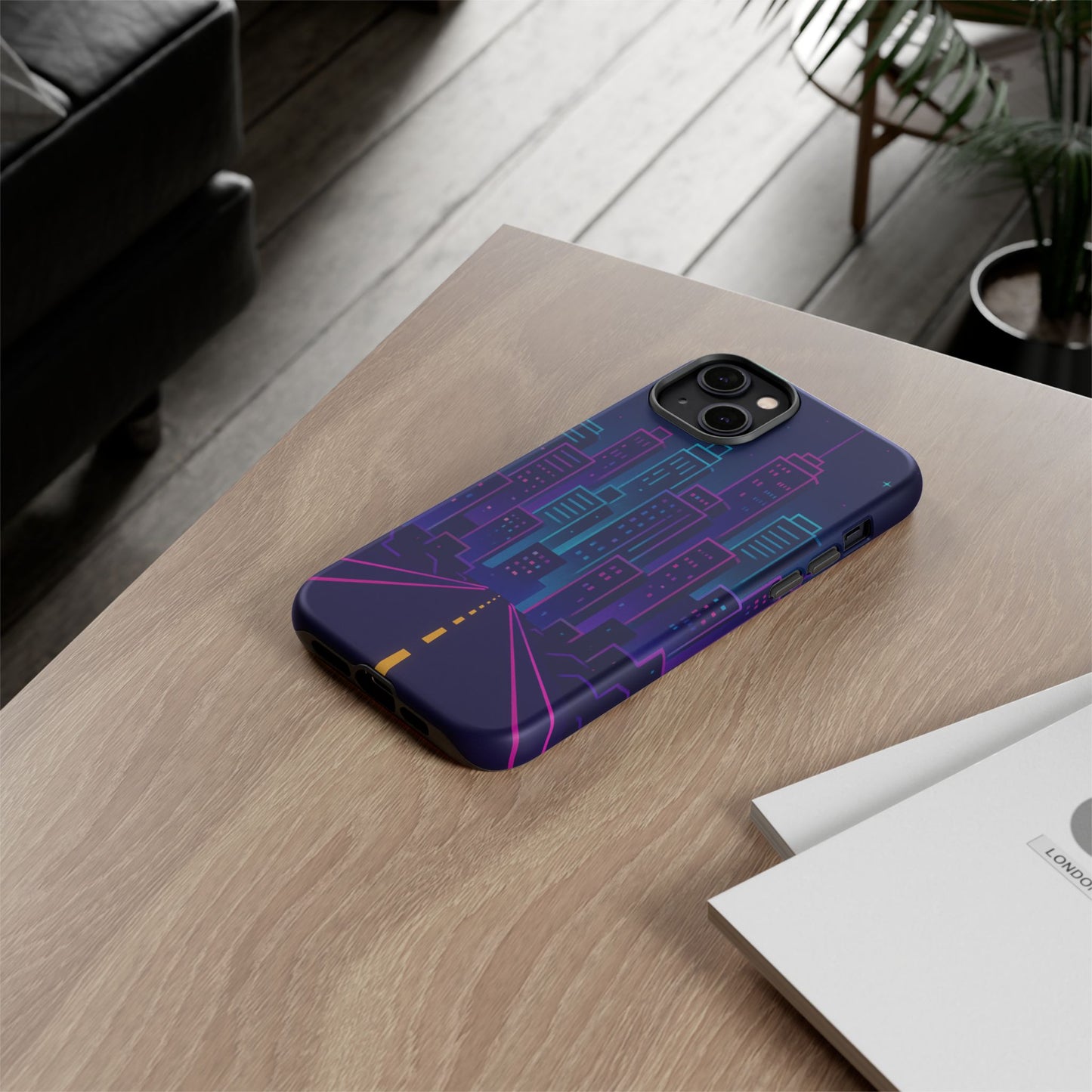 Cityscape Phone Case, Tough Cases, Urban Style, Nighttime Vibe, Phone Cover, Gift for City Lovers, Modern Design
