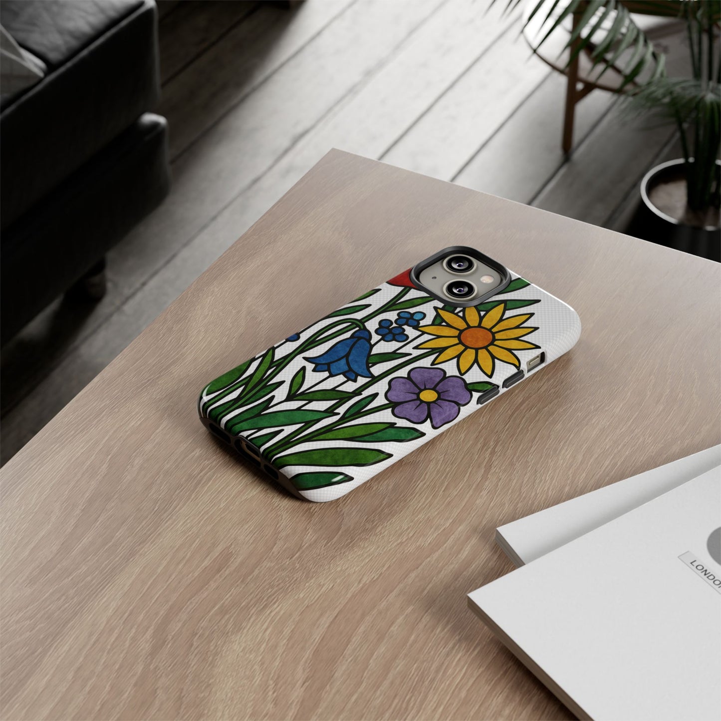 Floral Phone Case, Vibrant Flower Design, Tough Protection, Gift for Nature Lovers, Spring Decor