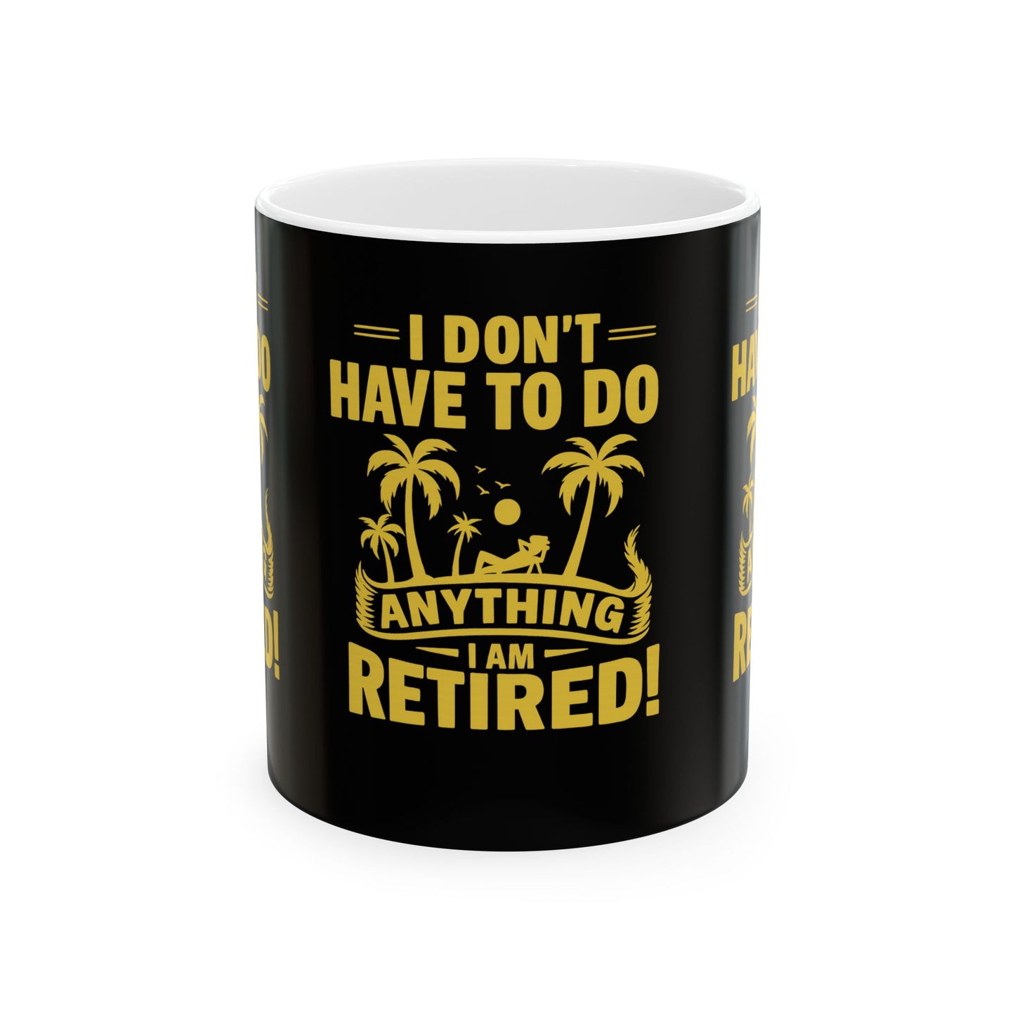 Retirement Celebration Ceramic Mug - Funny Retired Gift, Coffee Mug, Tropical Vibe, Retirement Humor, Relaxation Cup