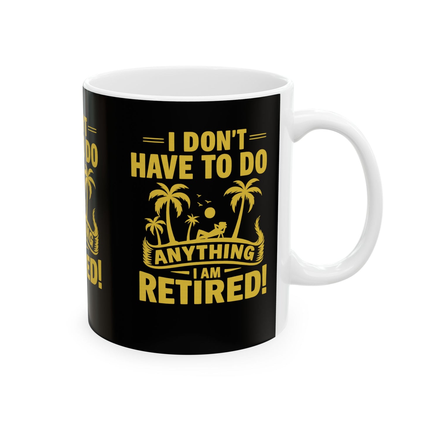 Retirement Celebration Ceramic Mug - Funny Retired Gift, Coffee Mug, Tropical Vibe, Retirement Humor, Relaxation Cup