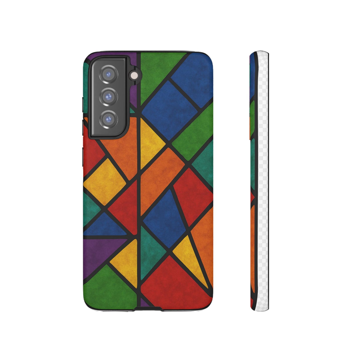 Colorful Phone Case, Stained Glass Pattern, Artistic Phone Cover, Unique Smartphone Protection, Vibrant Gift for All Occasions