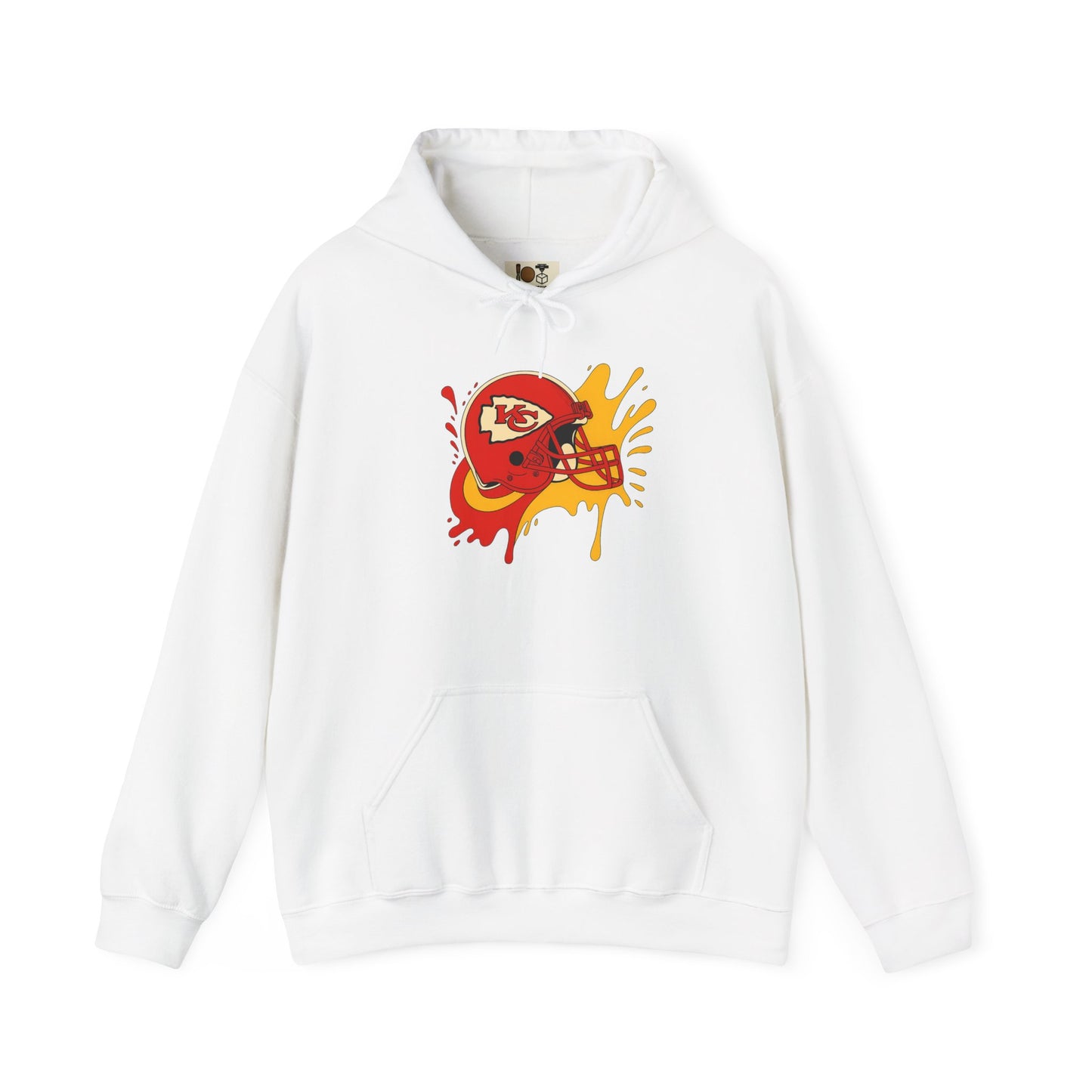 Sporty Graffiti Hoodie for Chiefs Fans, Versatile Streetwear, Perfect Gift for Game Day, Fashionable Fall Layer, Unisex Heavy Blend